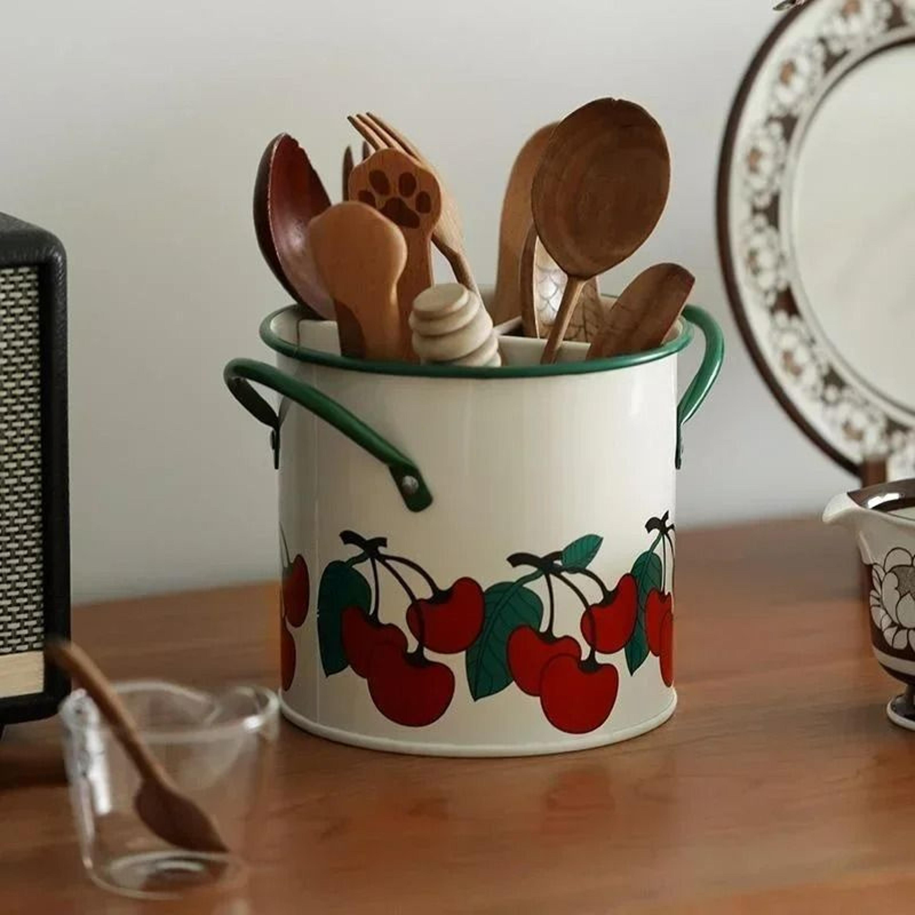 Retro MultiCompartment Tableware Storage Bucket  Draining Rack 3