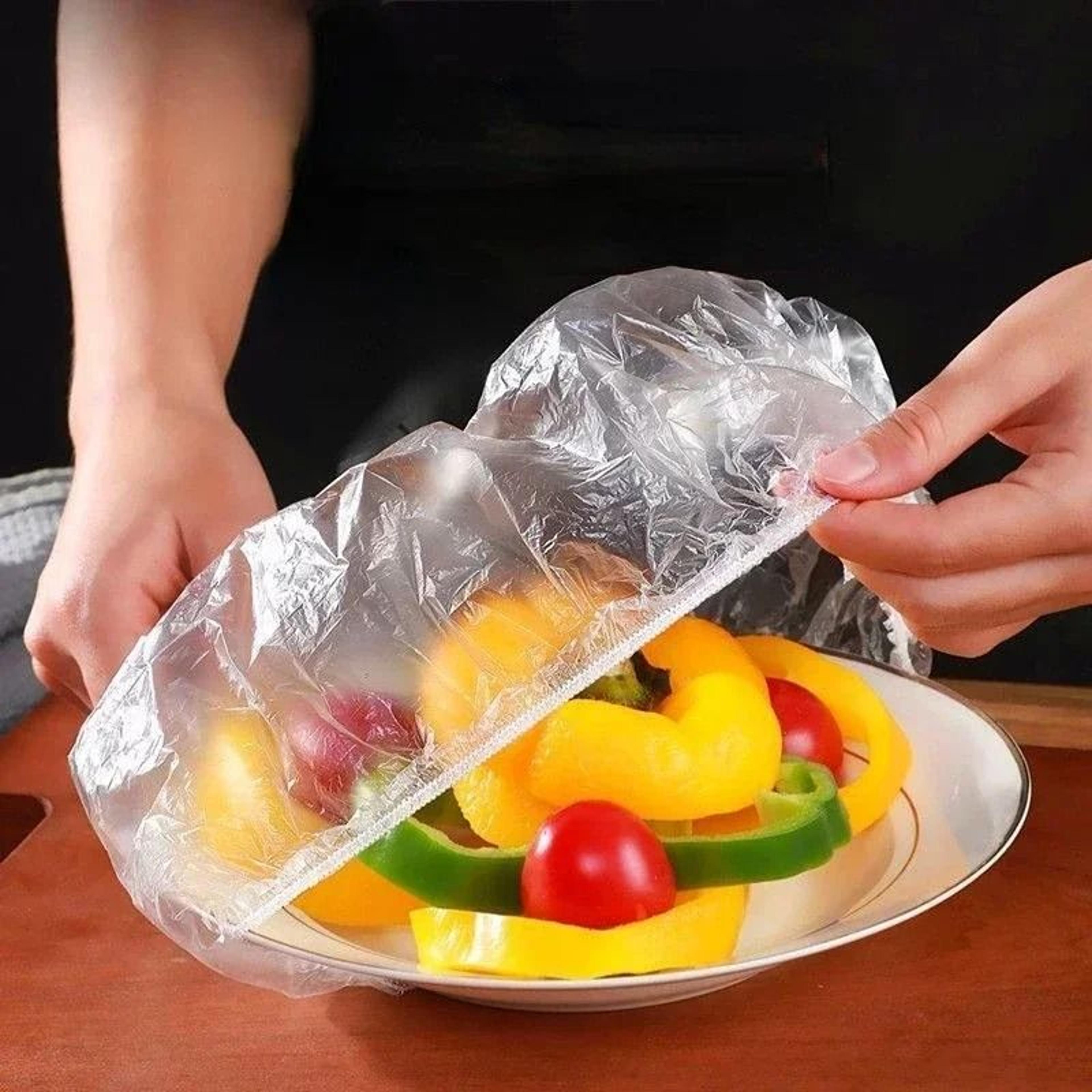 Elastic Food Cover Plastic Wrap Bags  500 Pack Bulk Set 3