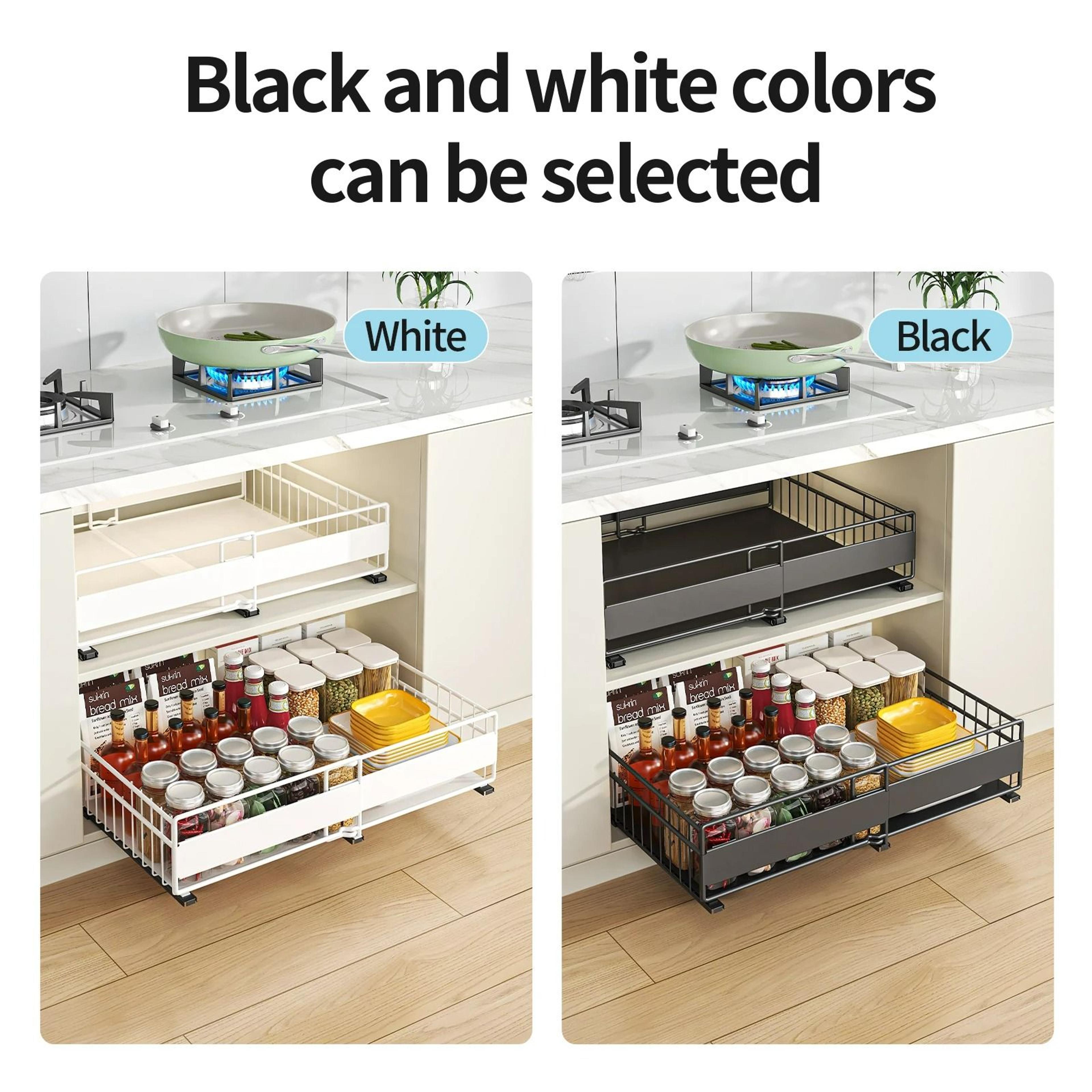 SlideOut UnderSink Cabinet Storage Drawer And Pot Rack 4