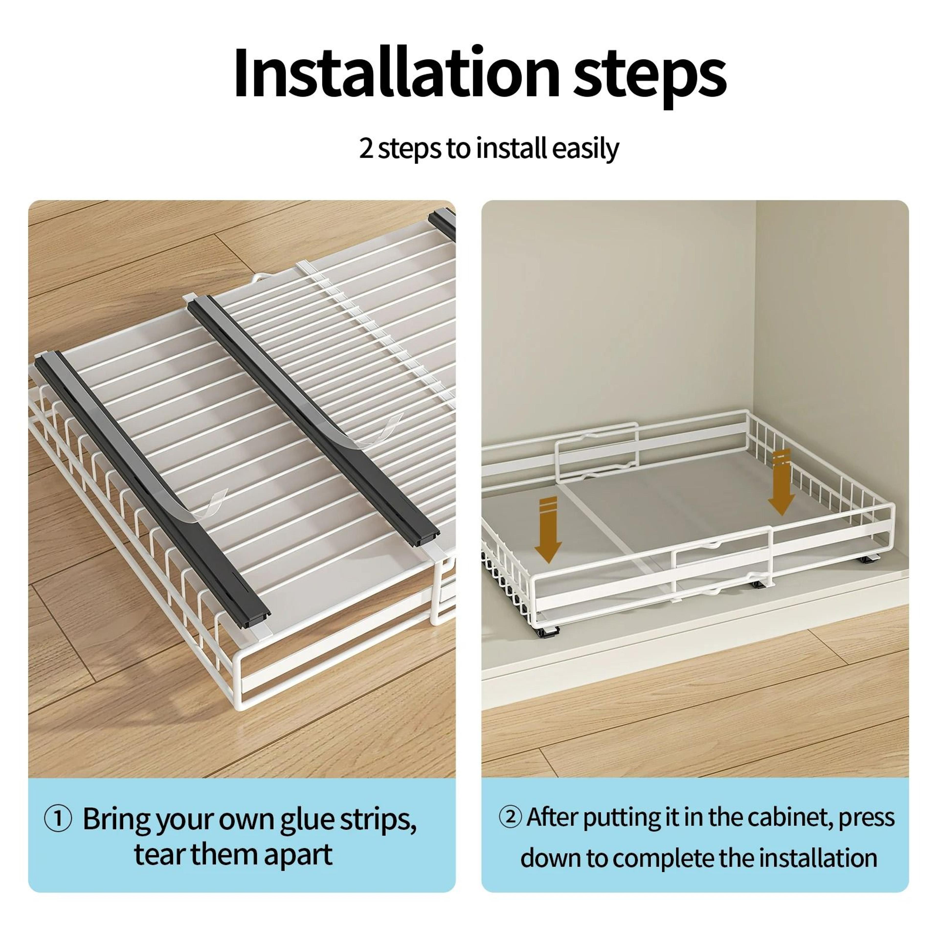 SlideOut UnderSink Cabinet Storage Drawer And Pot Rack 5