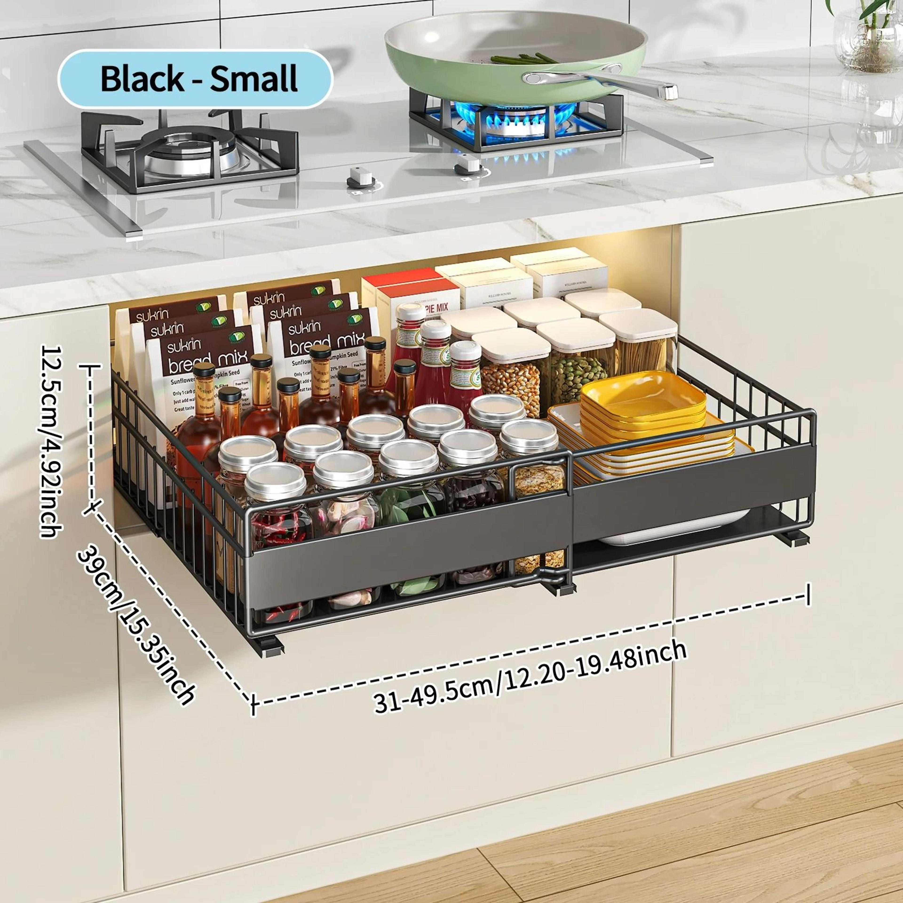 SlideOut UnderSink Cabinet Storage Drawer And Pot Rack 7