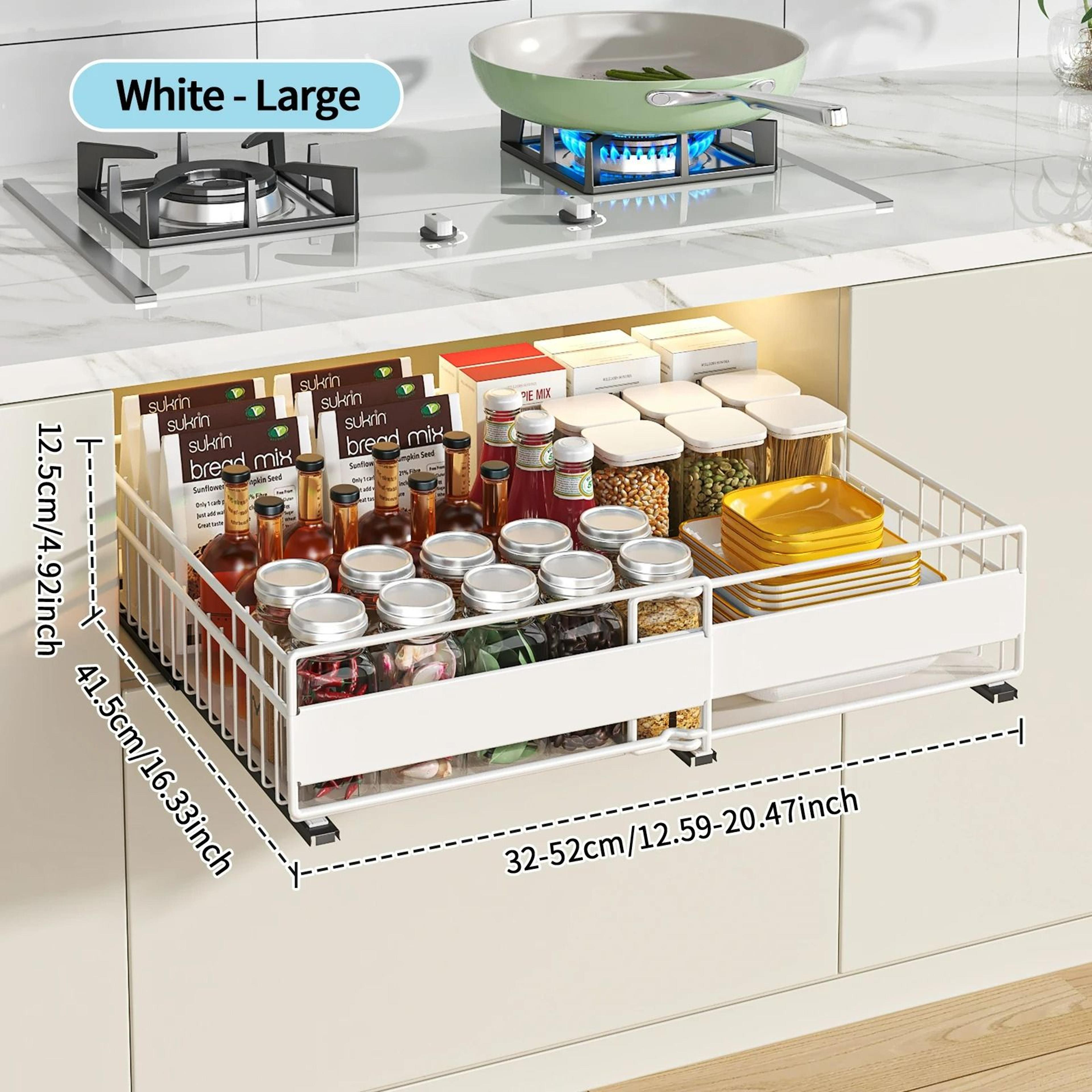 SlideOut UnderSink Cabinet Storage Drawer And Pot Rack 8
