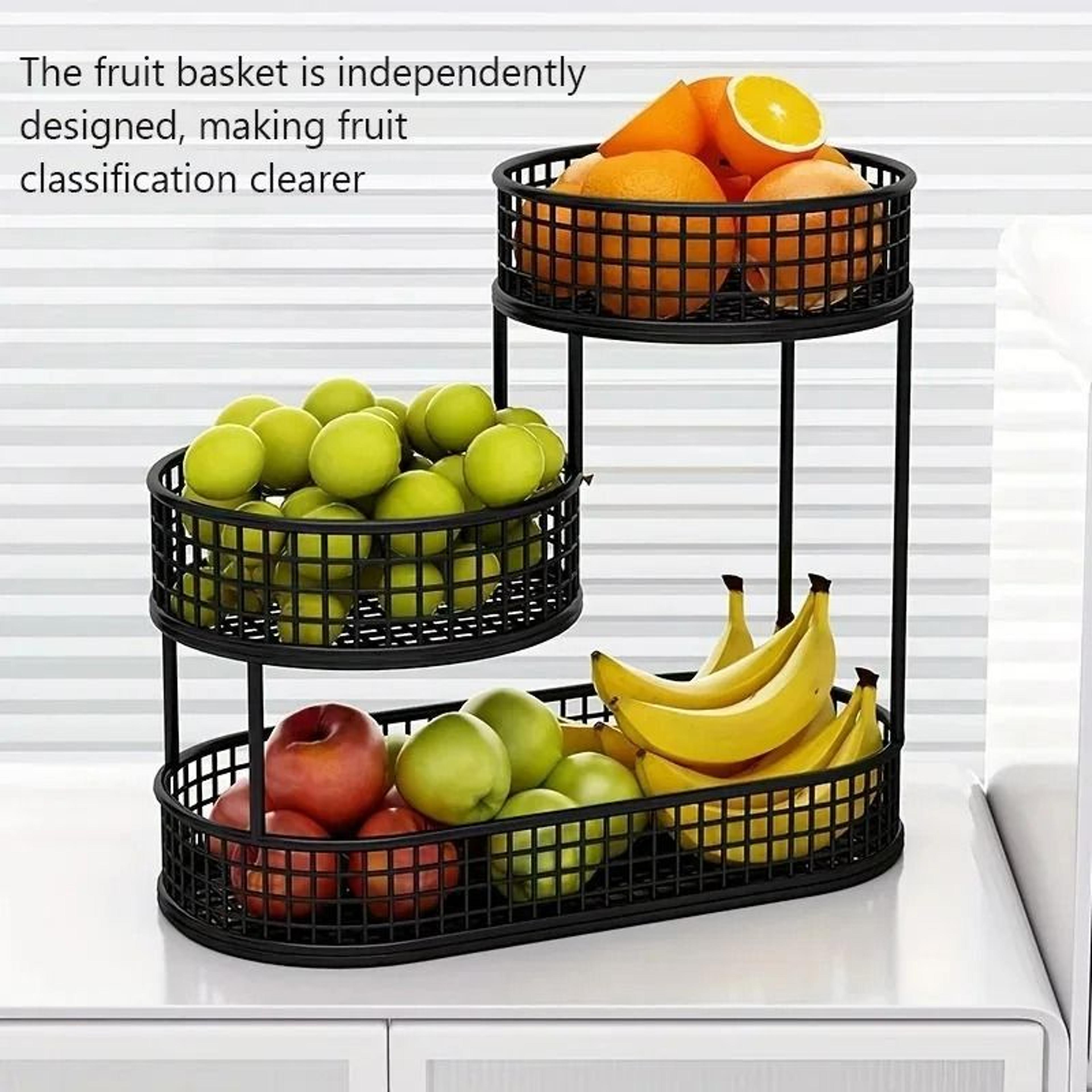MultiLayer Stackable Fruit Tray And Removable Kitchen Storage Rack 1