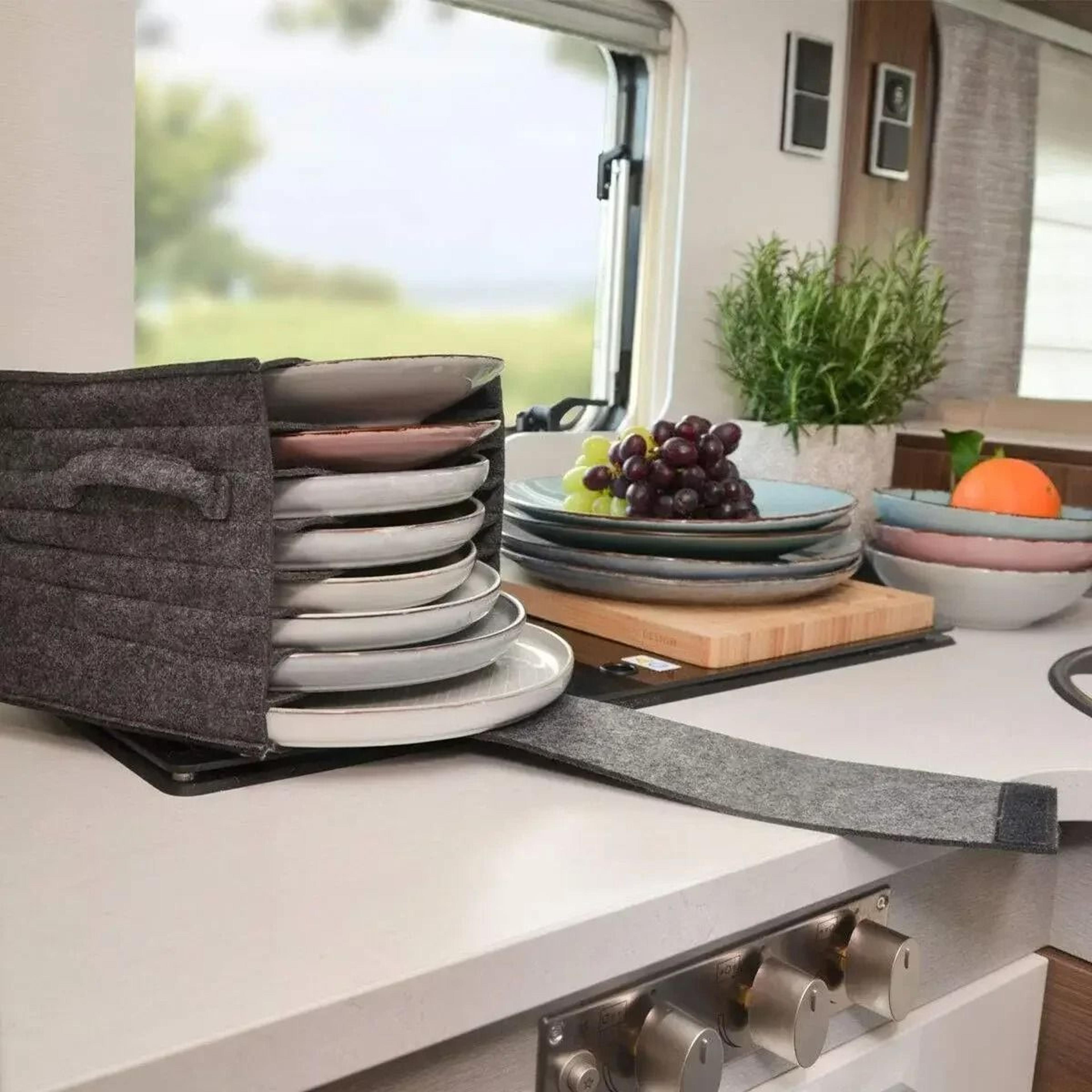 Premium Thickened Felt Tableware Storage Bag And RV Caravan Cupboard Organizer 3