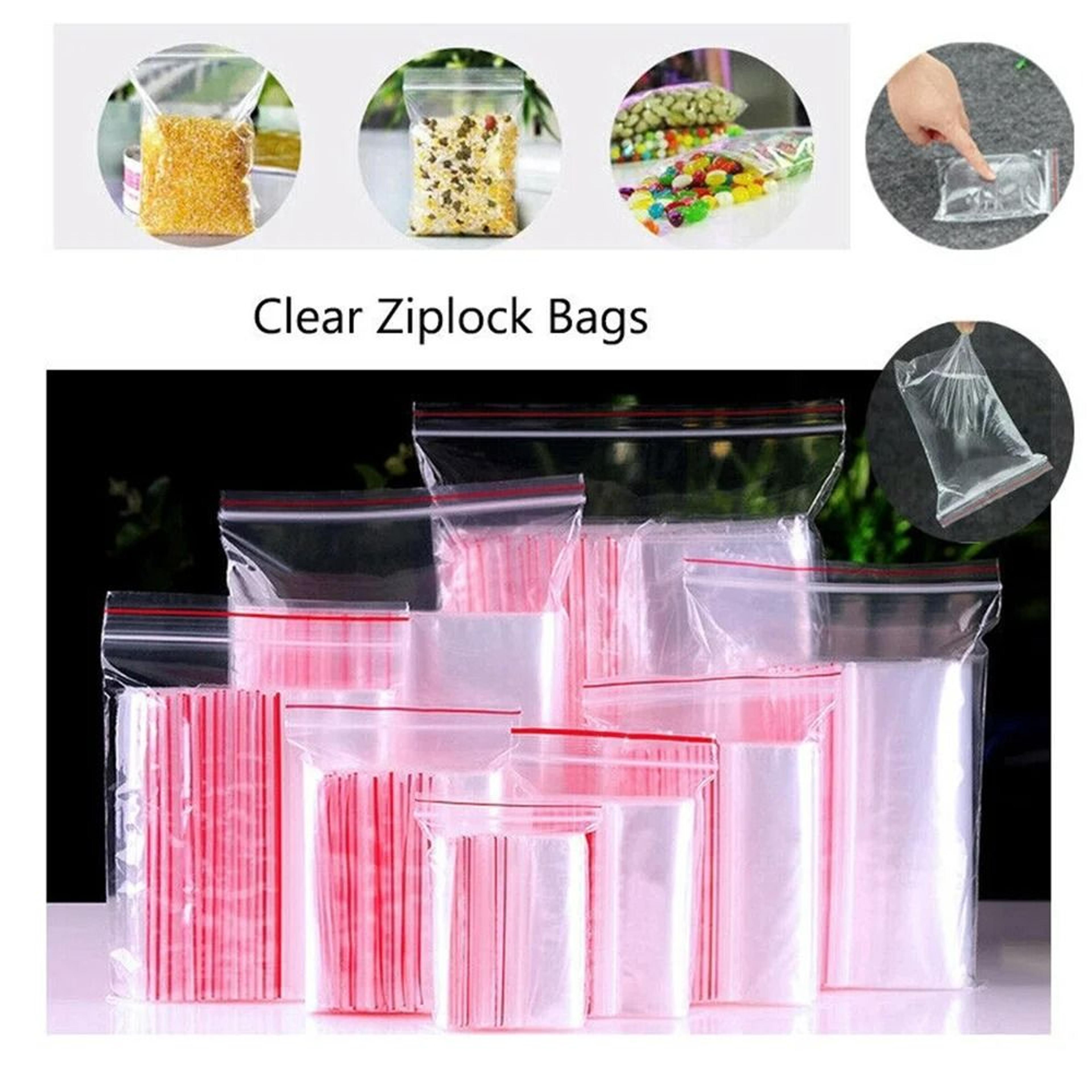 100Piece Bulk Clear Reclosable Mini Zip Lock Poly Bags Set 5