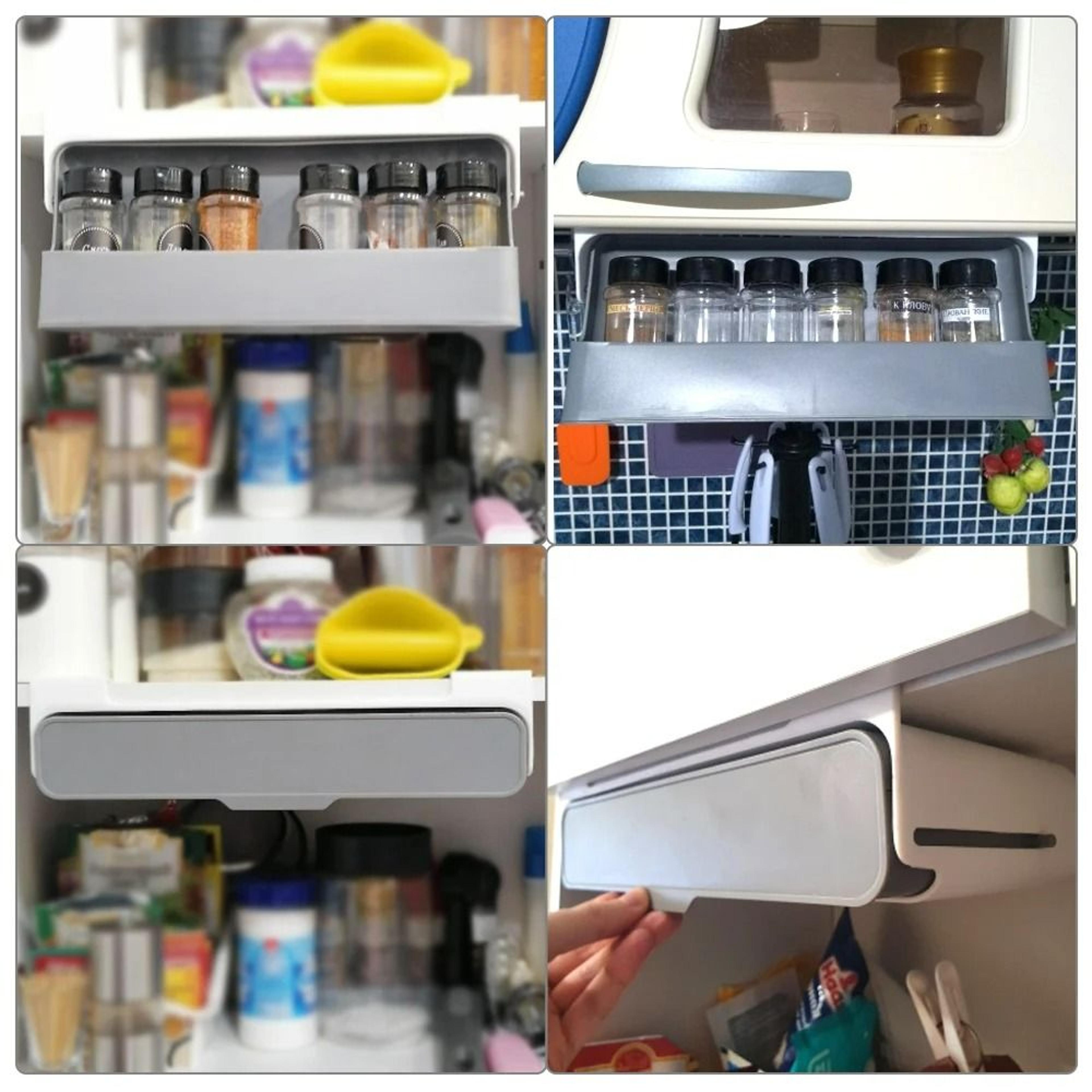 UnderShelf PullOut Kitchen Spice Rack  Drawer Storage Box 6