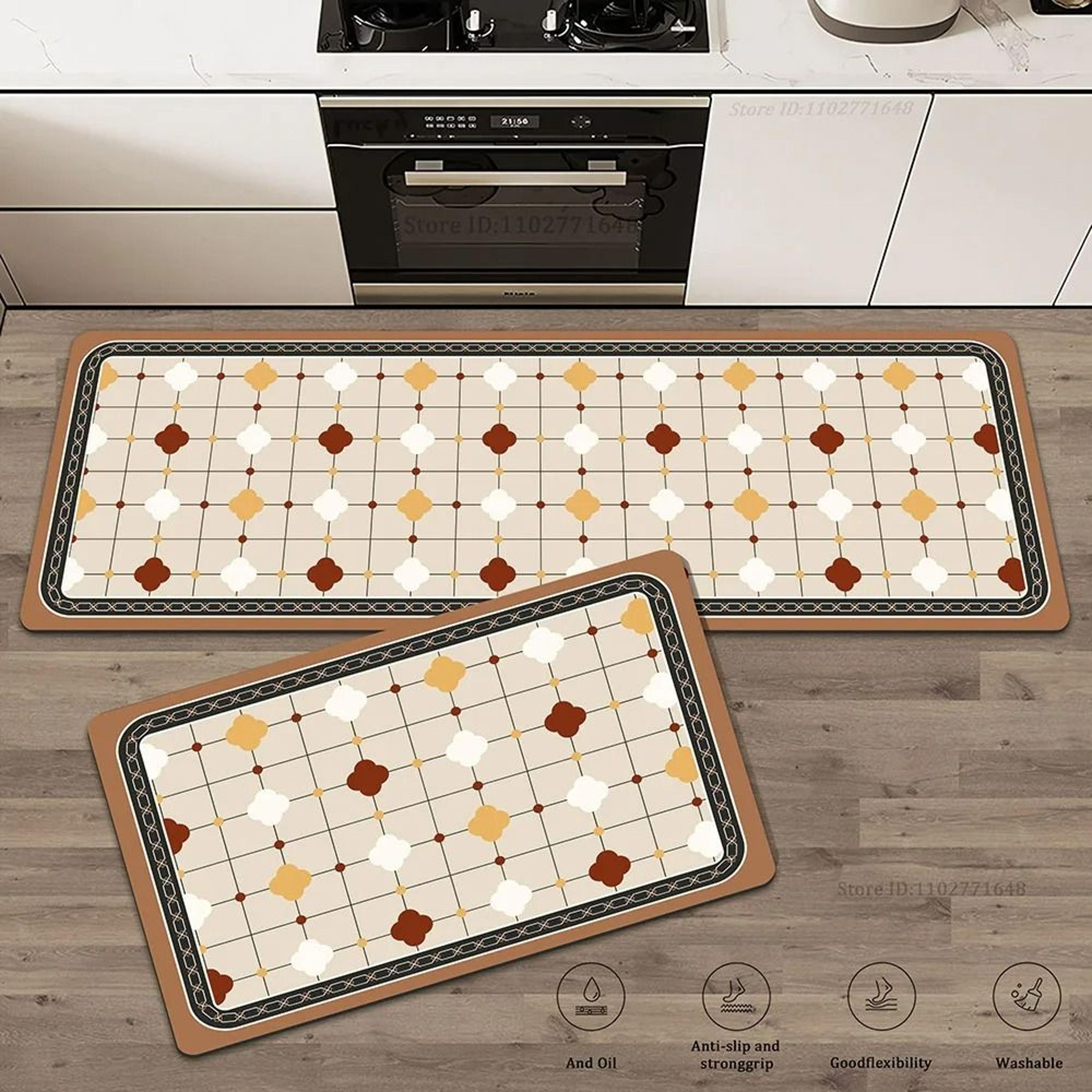 colorful non-slip kitchen carpet & washable absorbent floor mat
