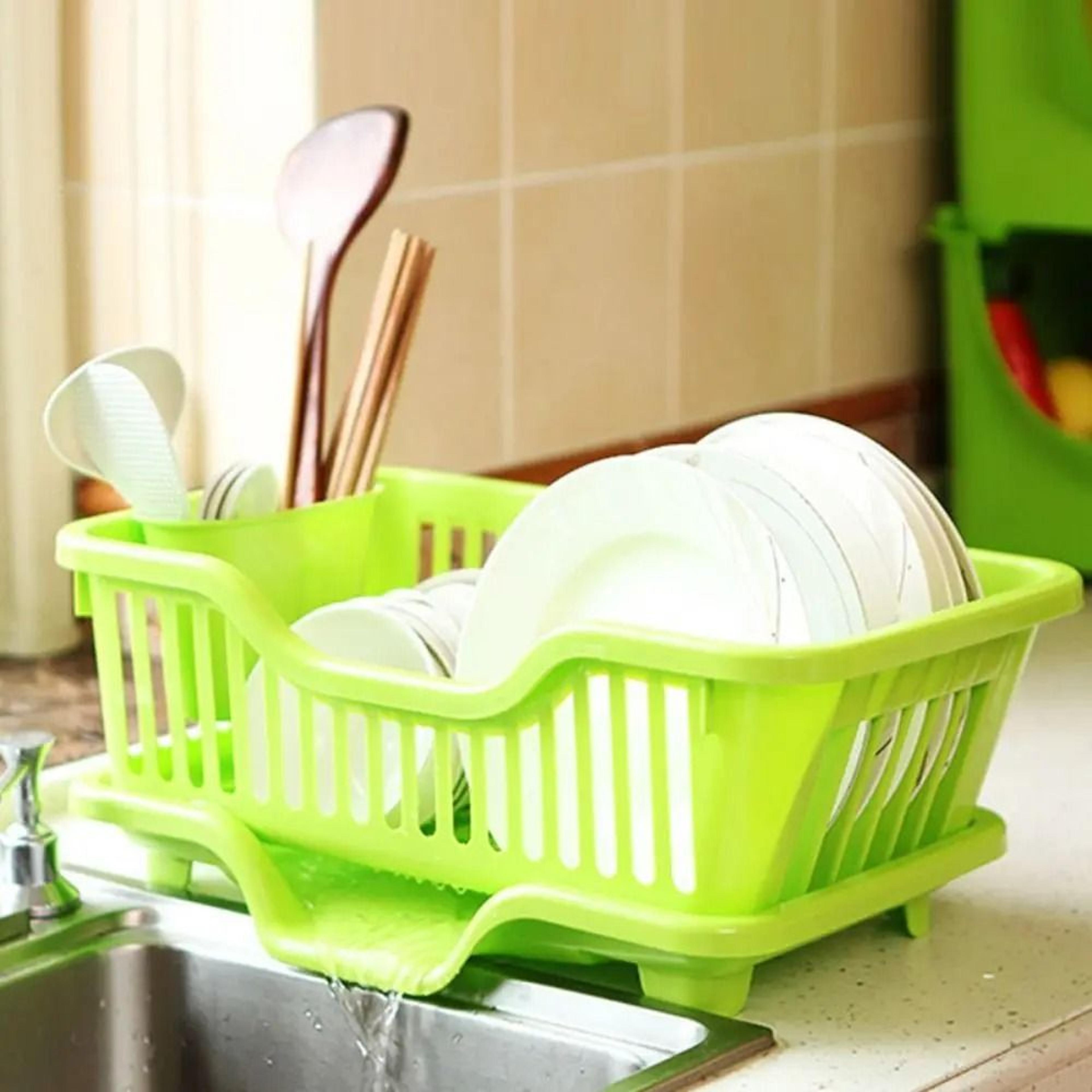 Countertop Dinnerware Dish Drying Rack  Integrated Drainboard System 1