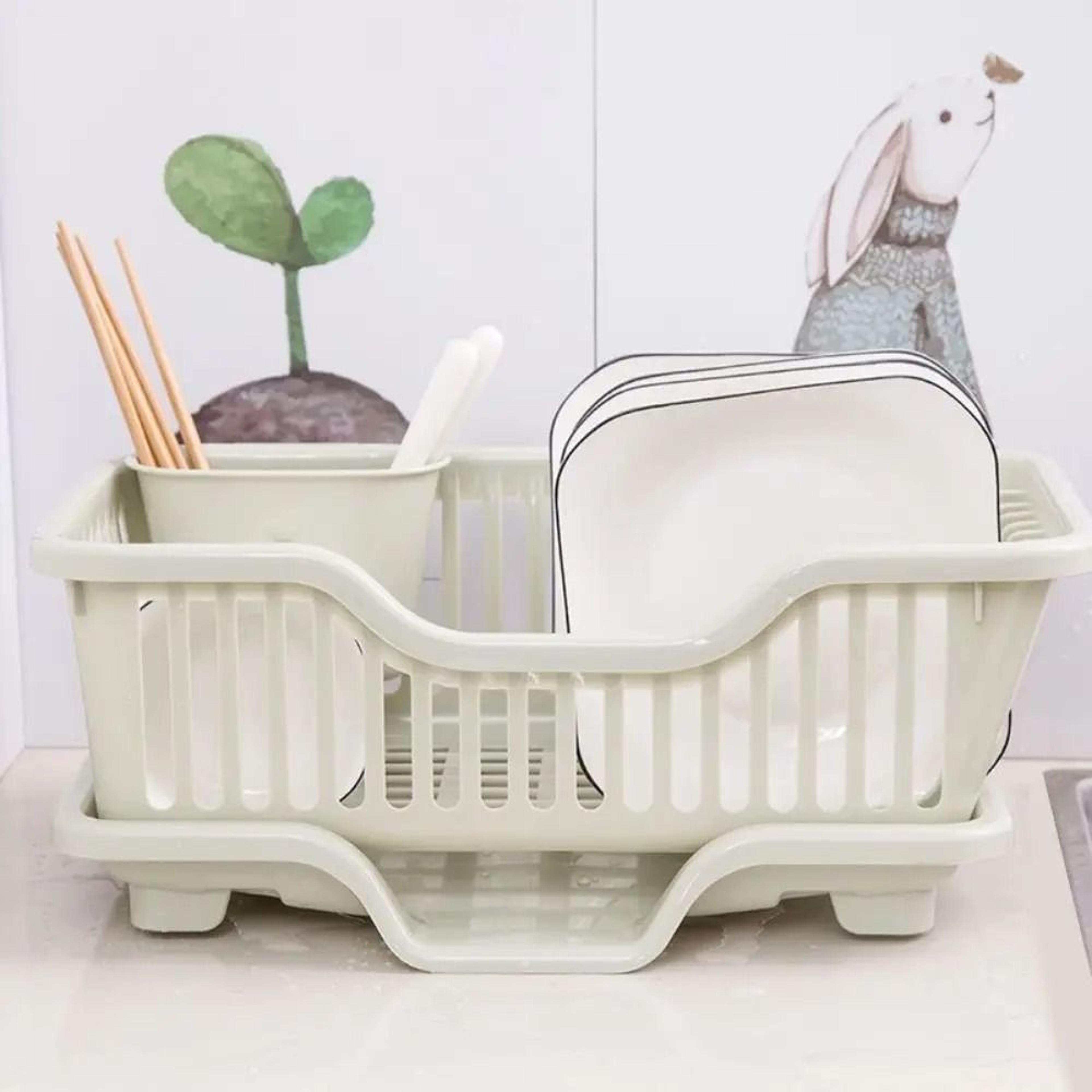 Countertop Dinnerware Dish Drying Rack  Integrated Drainboard System 4