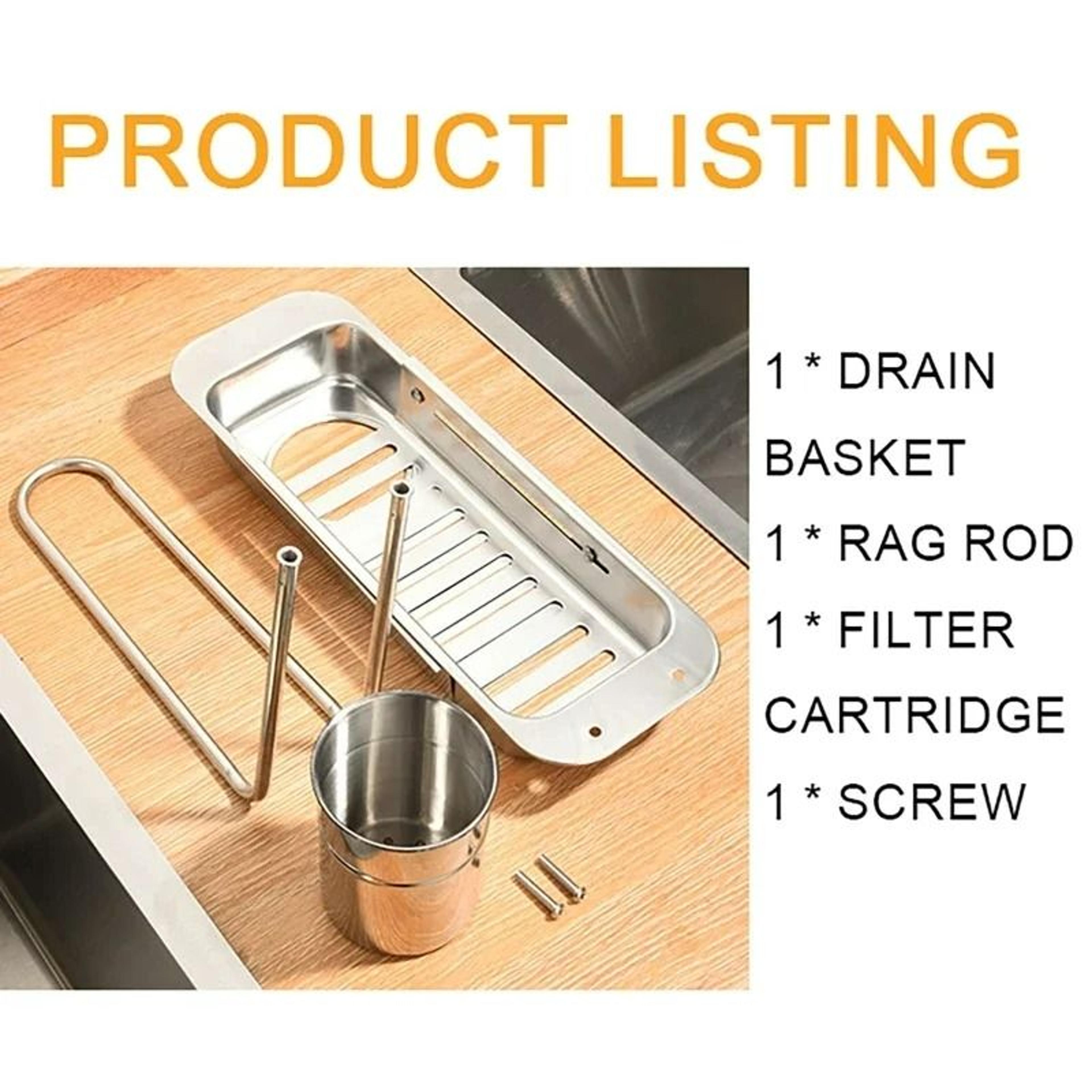 Kitchen Telescopic Storage Rack  Adjustable Sink Organizer 6