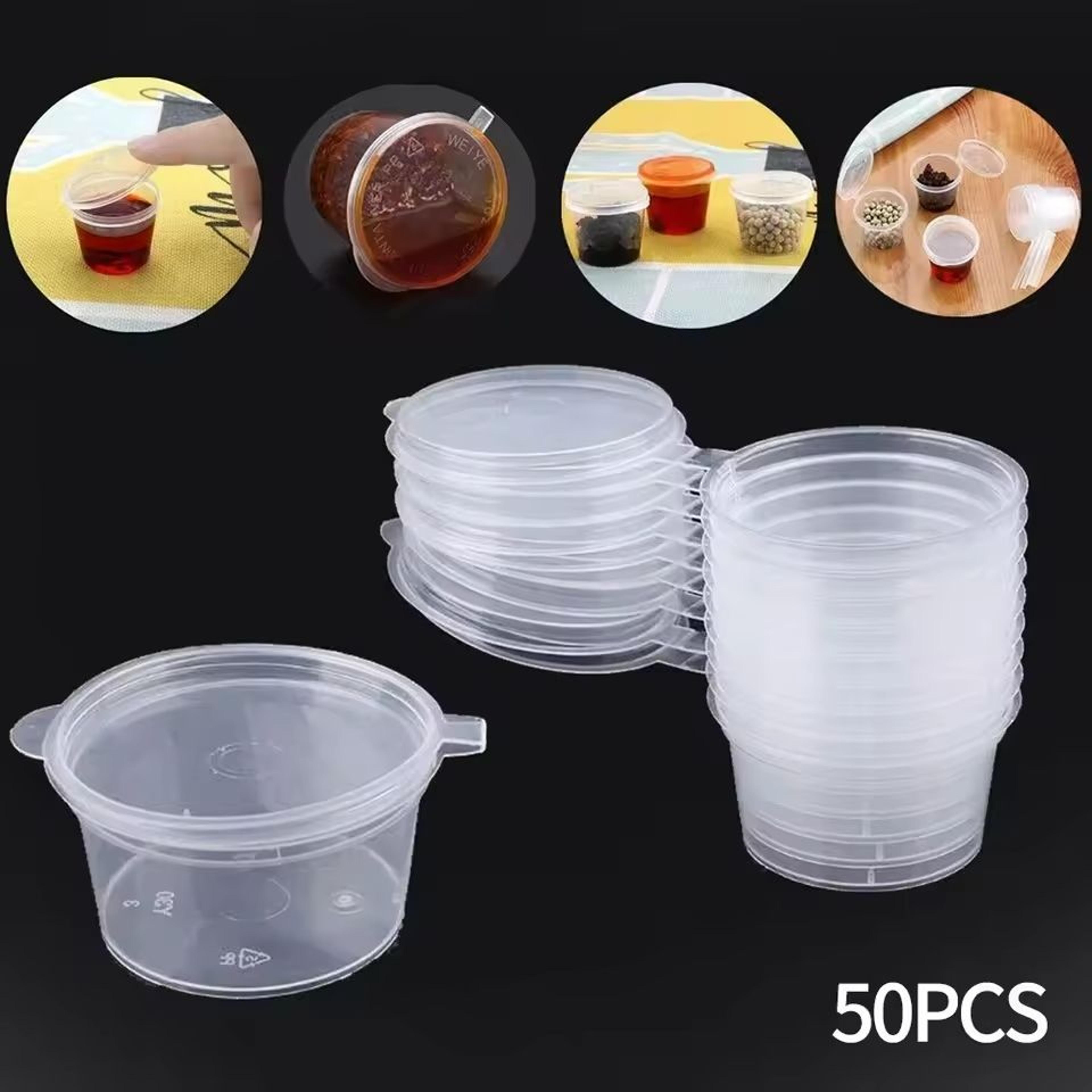 50-piece disposable sauce box set with airtight leakproof lids