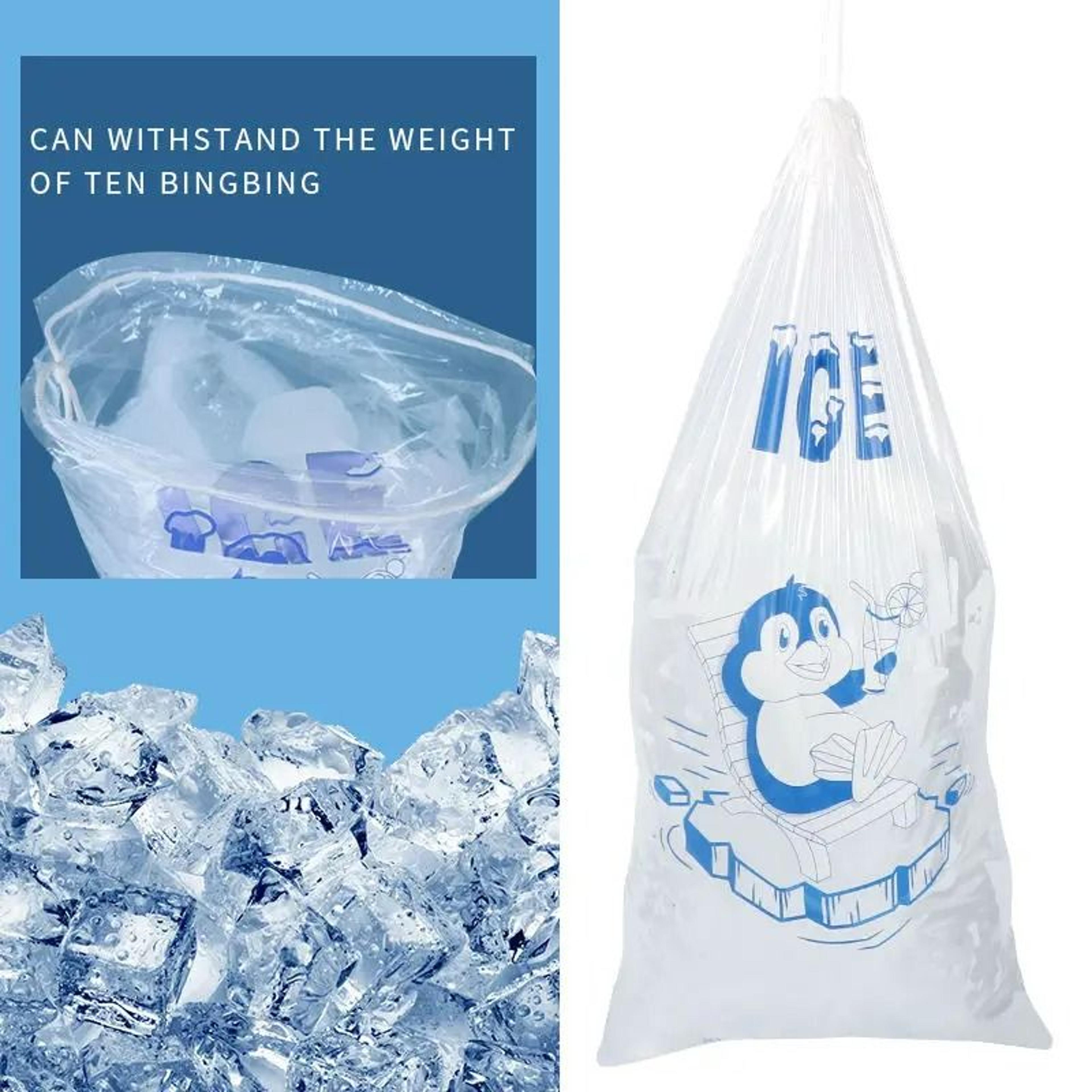 10Pack HeavyDuty Ice Bags With Drawstring For Ice Machines 2