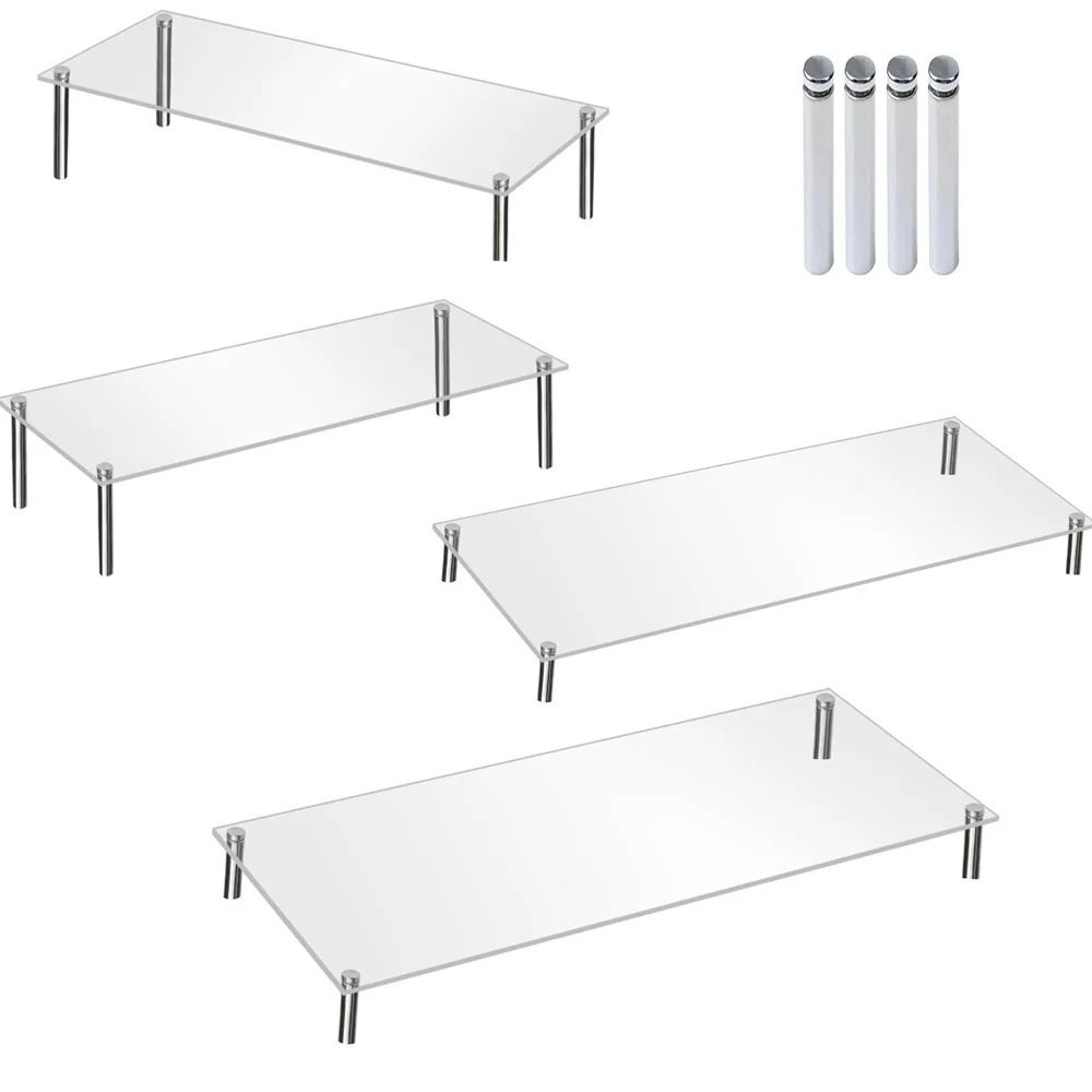premium acrylic display stand with stainless steel legs