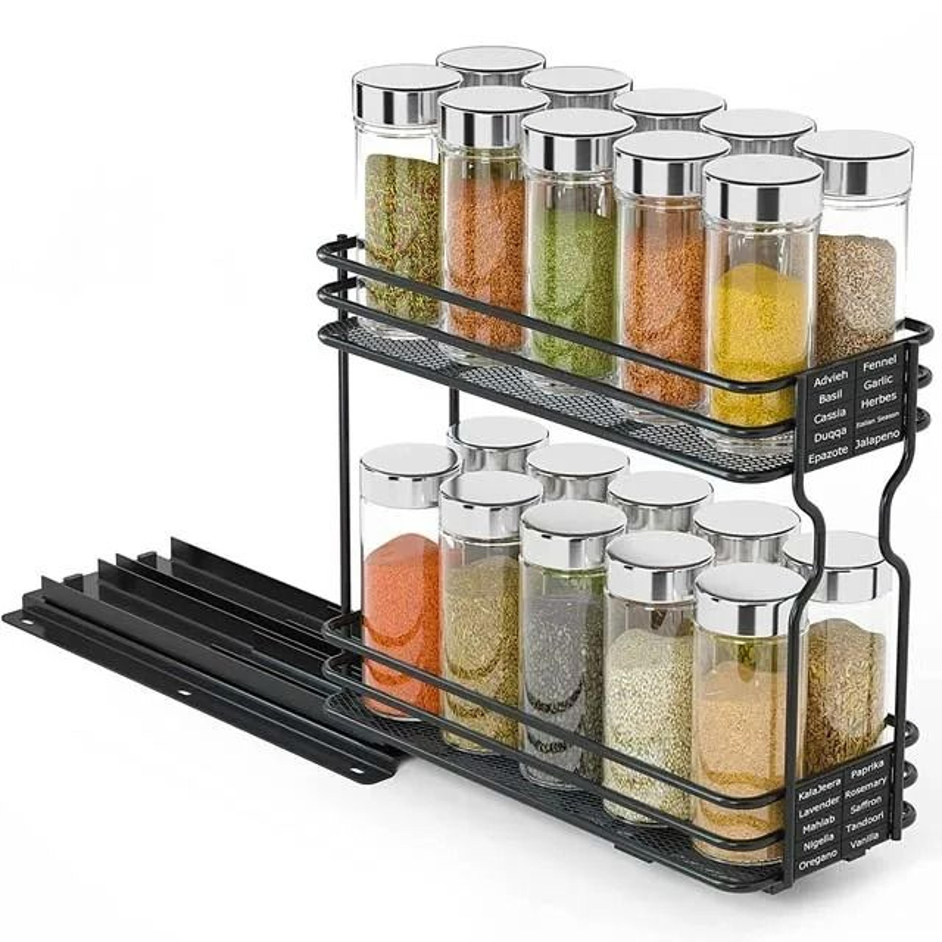 SlideOut Spice Rack Organizer  PullOut Metal Seasoning Drawer 6