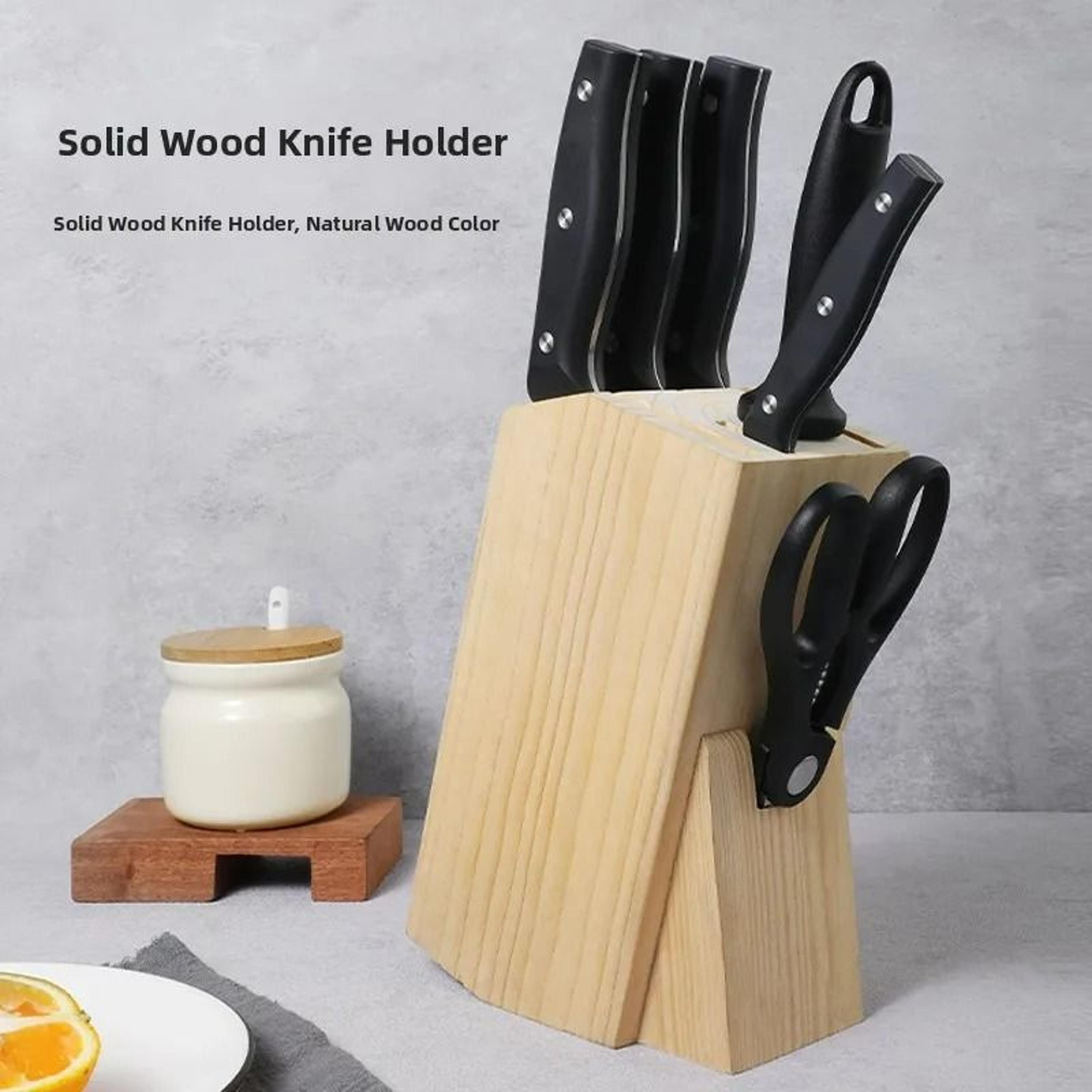 Original Wood Knife Holder  MultiFunction Kitchen Tool Storage Rack 2