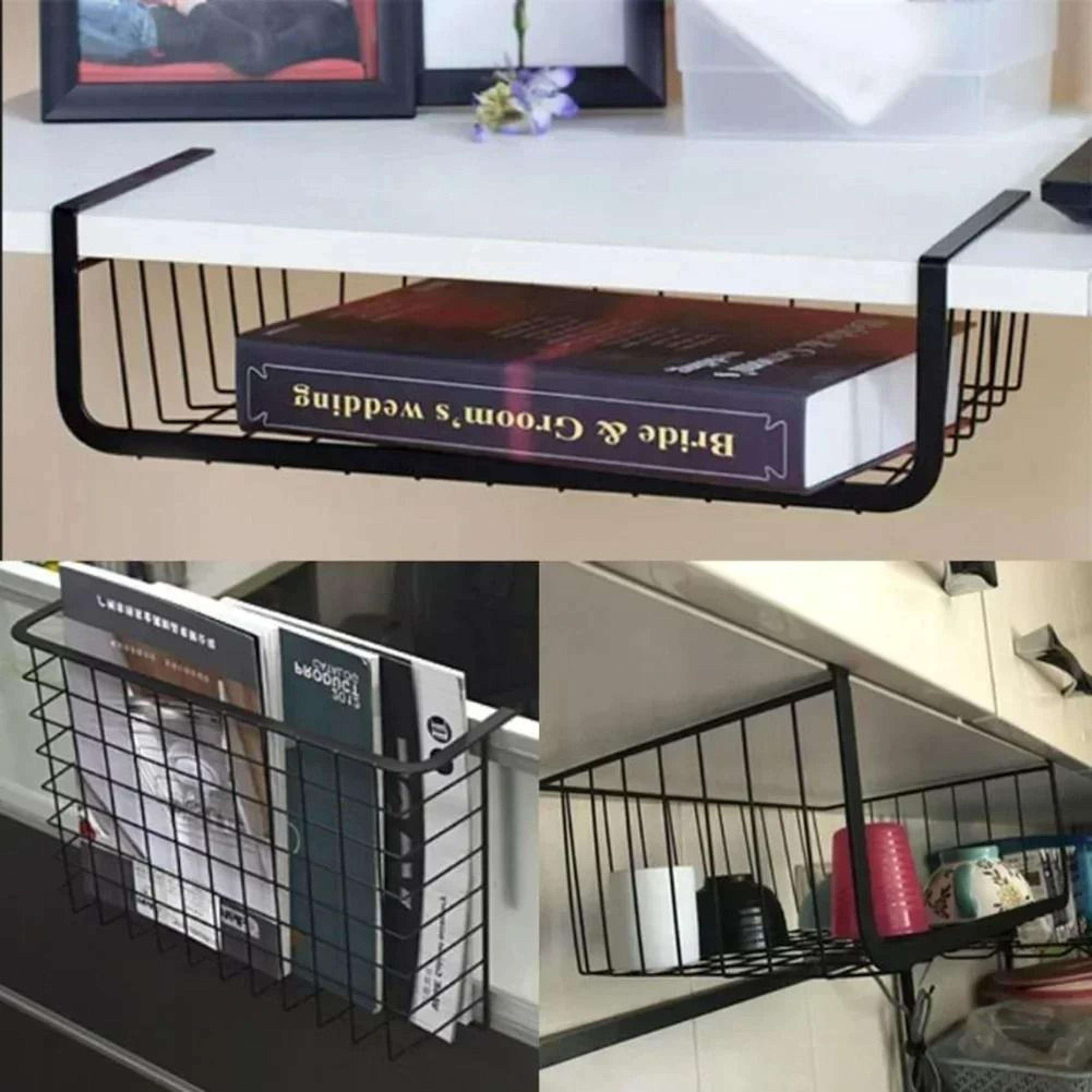 New UnderShelf Hanging Mesh Basket  Wire Cupboard Organizer 5