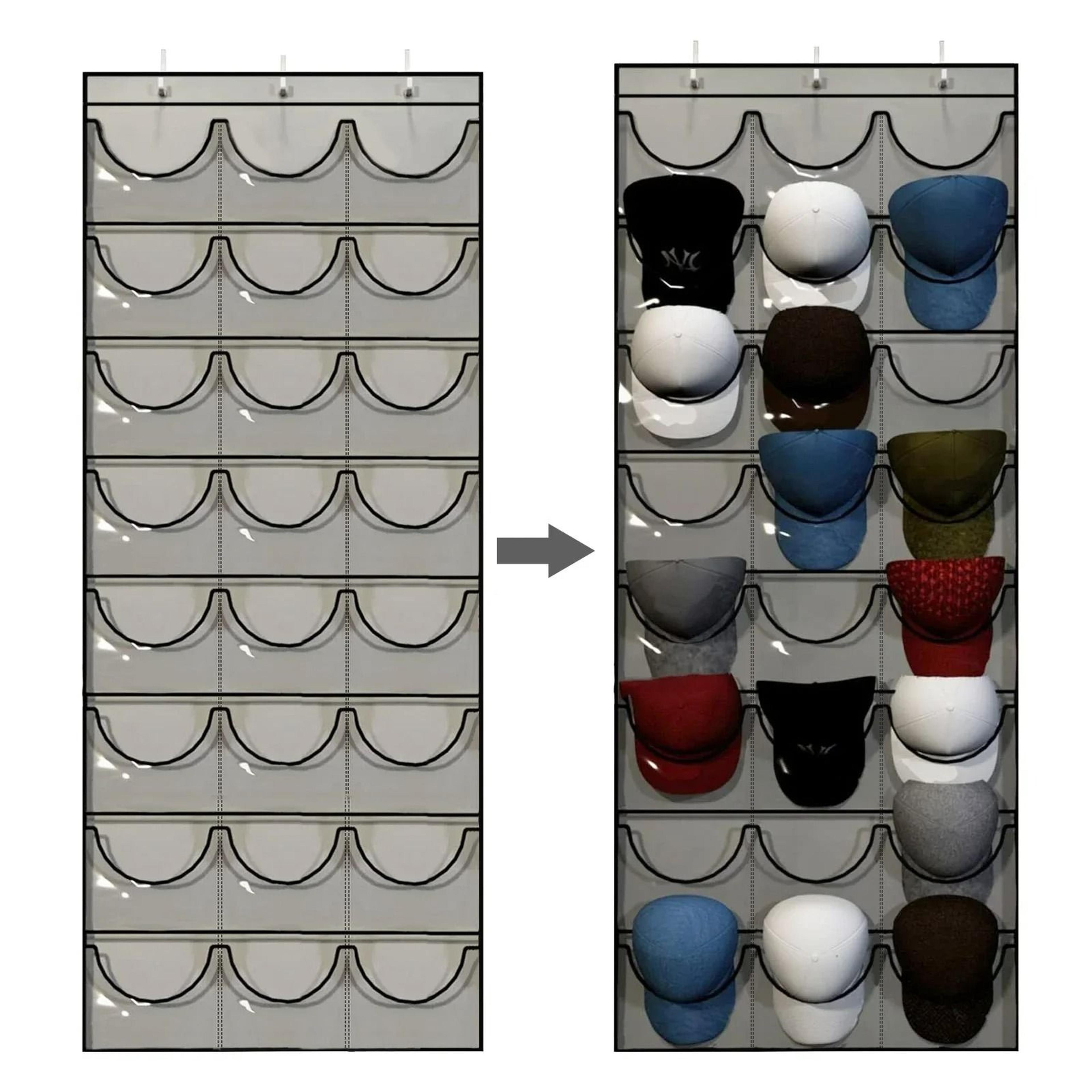 Hat Storage Holder Organizer With 24 Clear Pockets 0