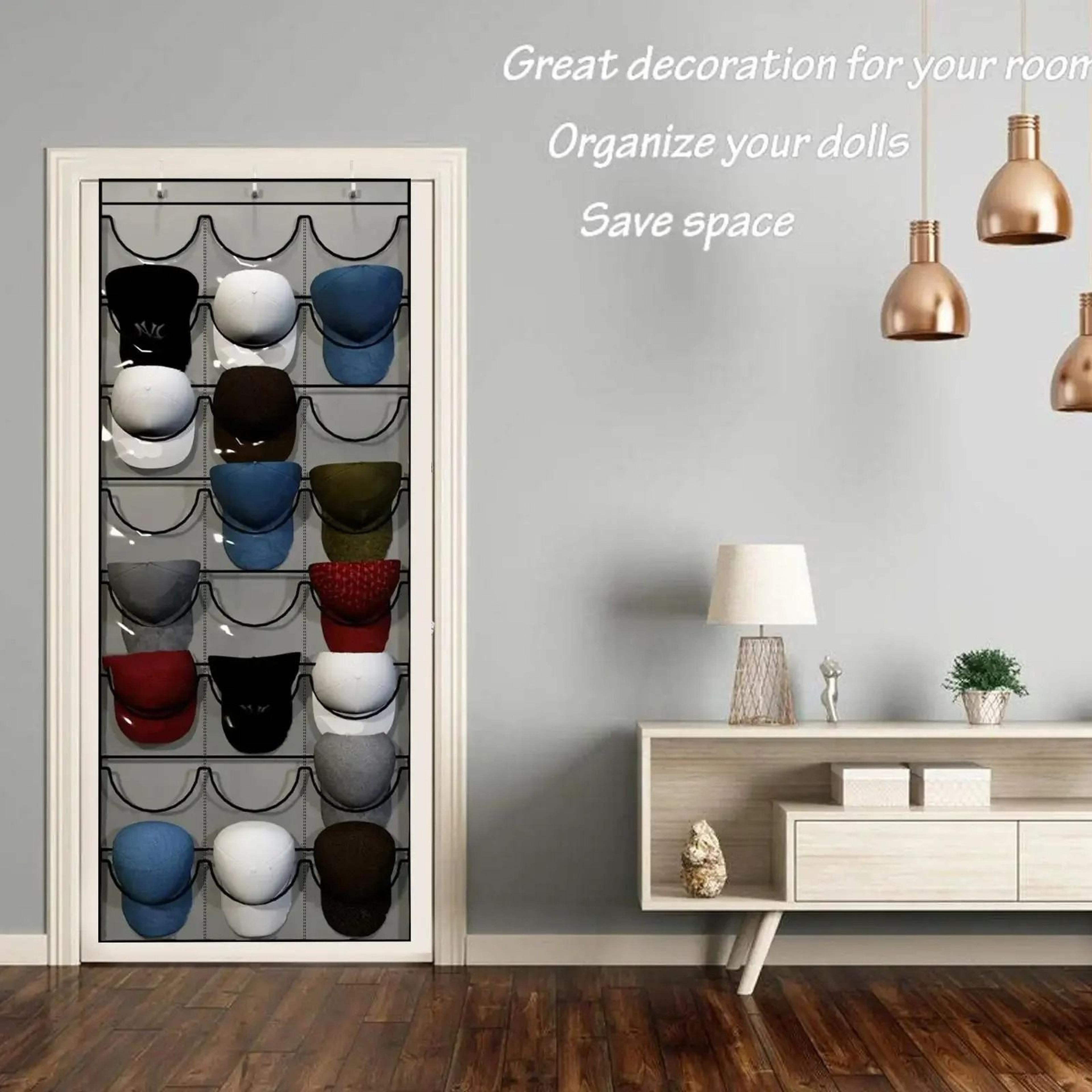 Hat Storage Holder Organizer With 24 Clear Pockets 2