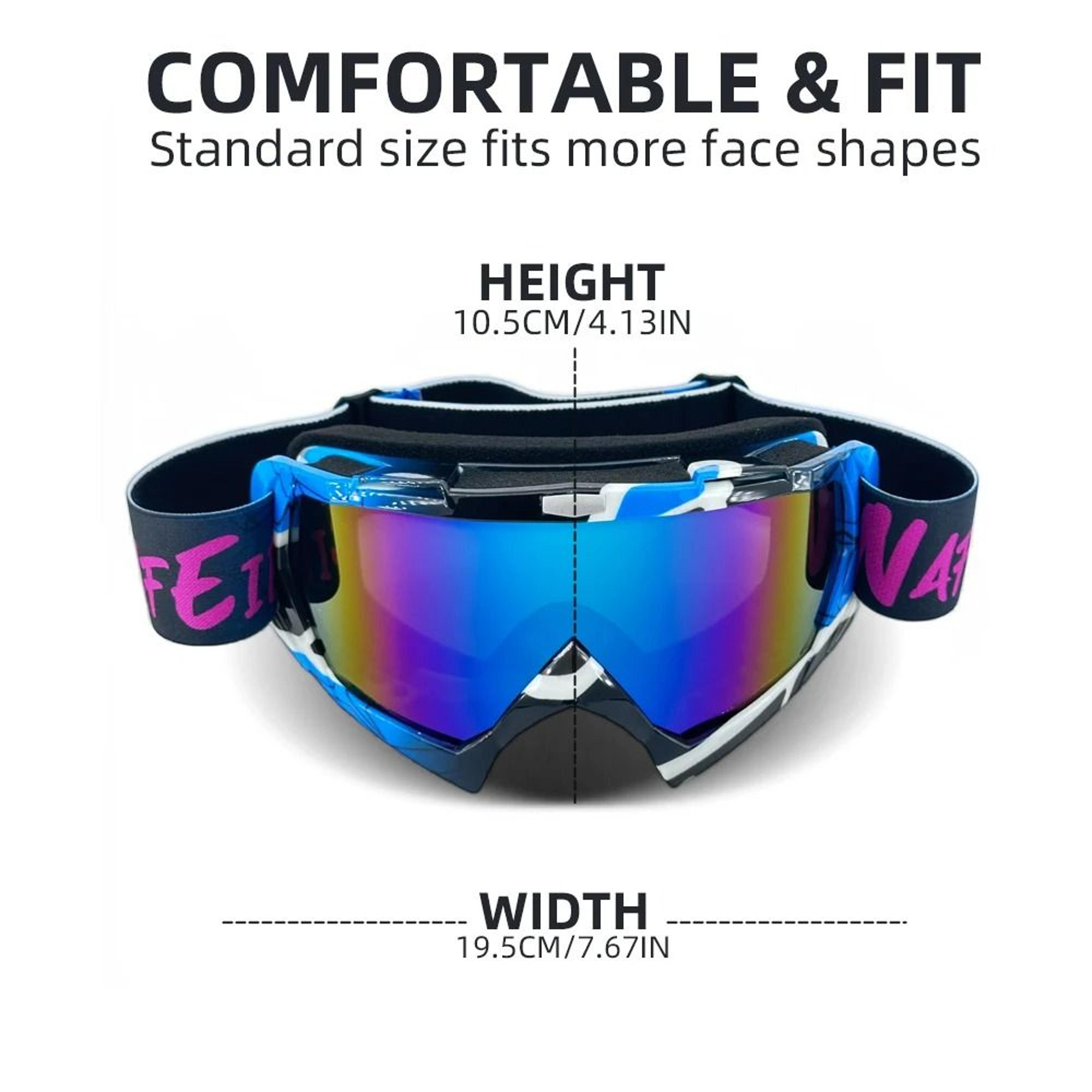 Windproof Purple Motocross Goggles  UV400 Protective Riding Glasses 2