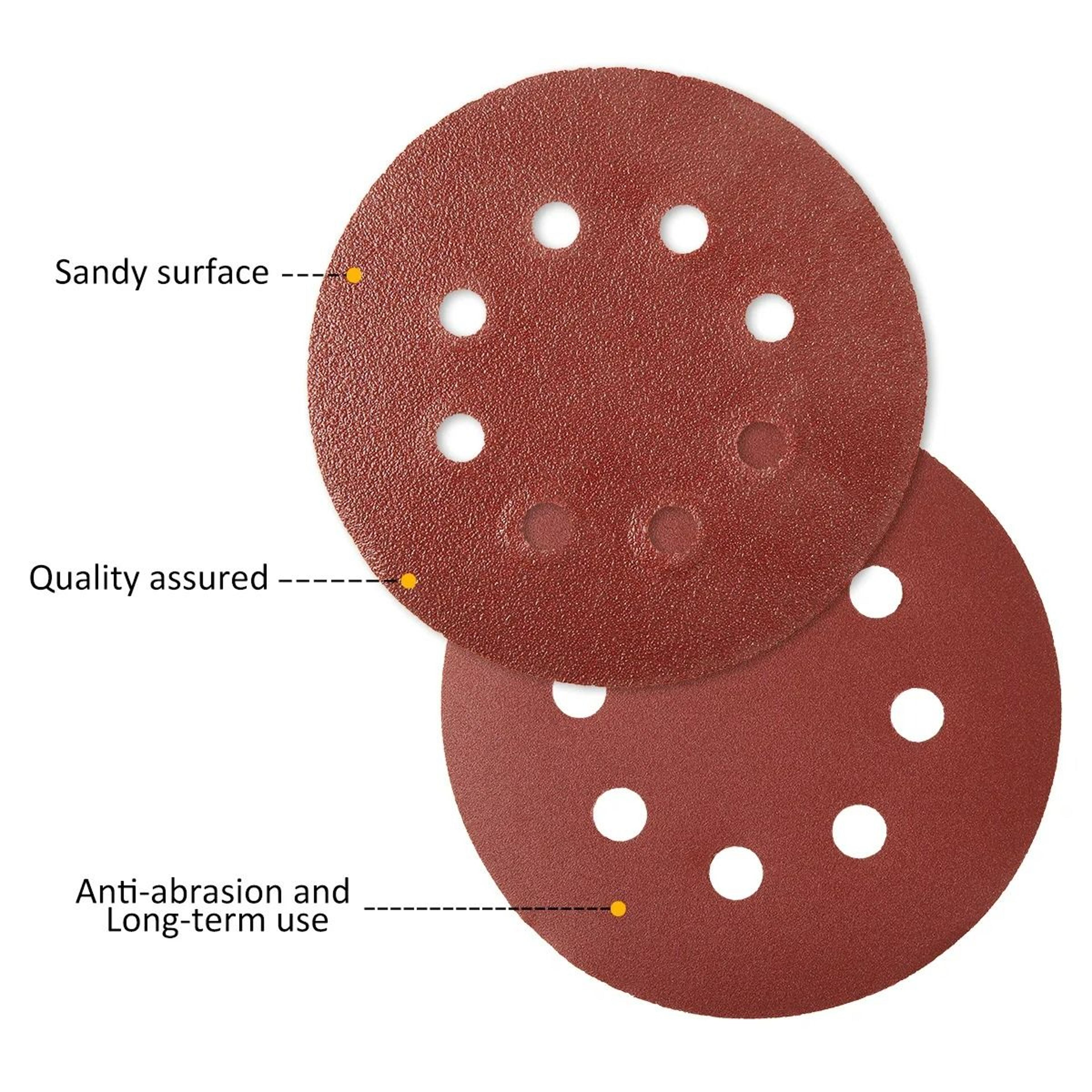 100Piece MultiGrit 5Inch Sanding Disc Set  8Hole HookandLoop Polishing Pads 6