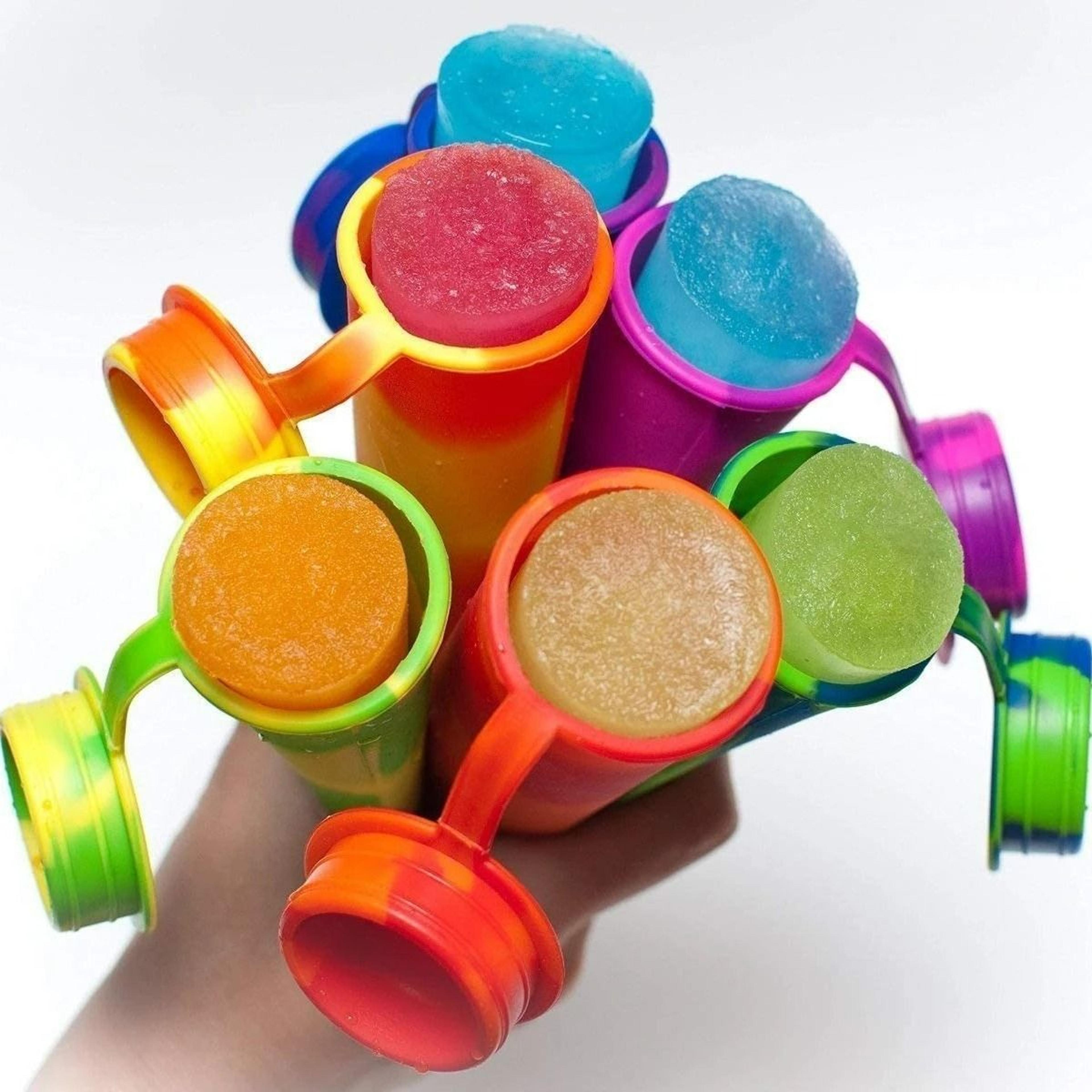 6Piece Reusable Silicone Popsicle Molds  MultiColored Baby Ice Cream Makers 2