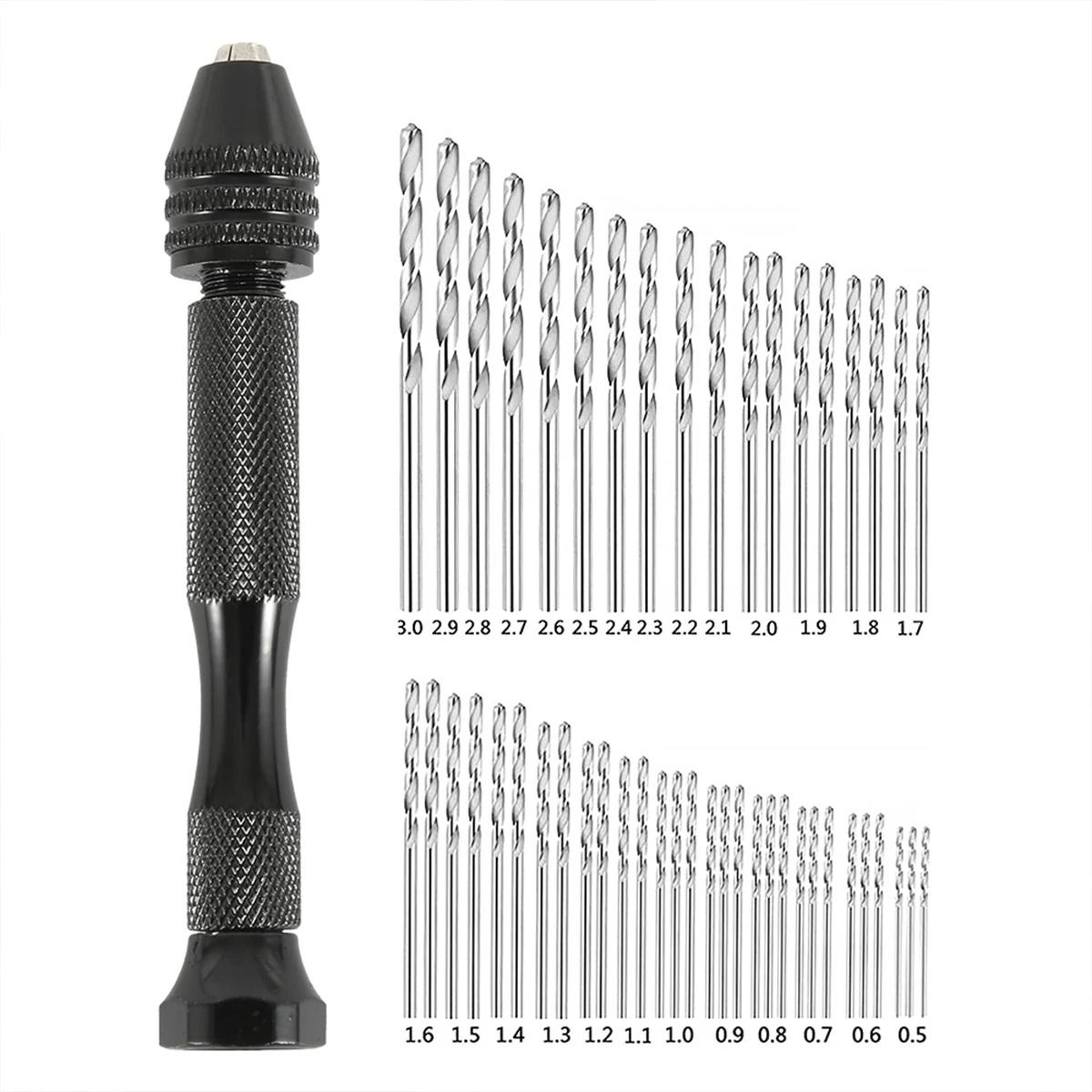49Piece Precision Aluminum Hand Drill Set  Micro Twist Drill Bit Kit 8