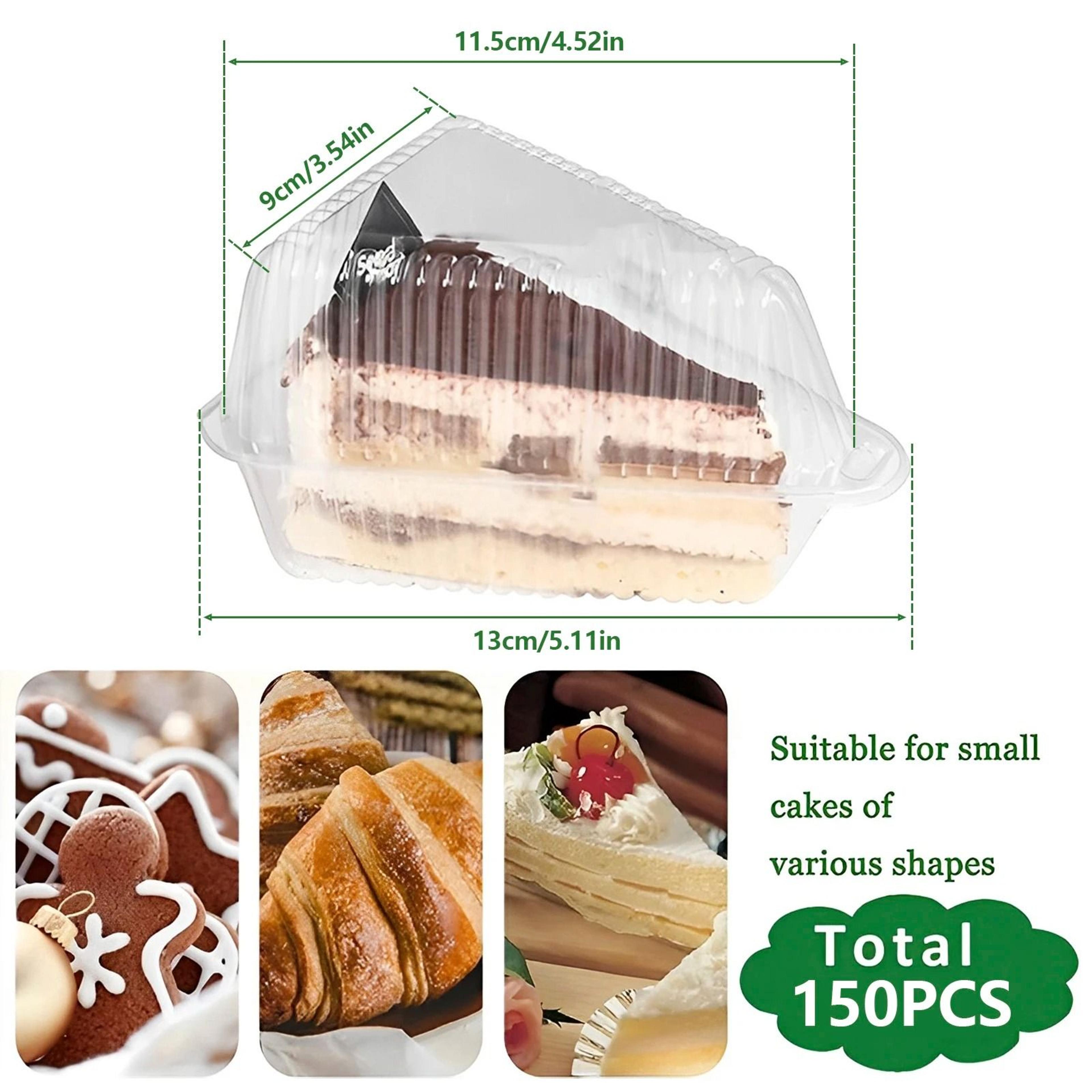 150Piece Clear Triangular Cake Slice Containers  Hinged Mousse Dessert Packaging Boxes 2