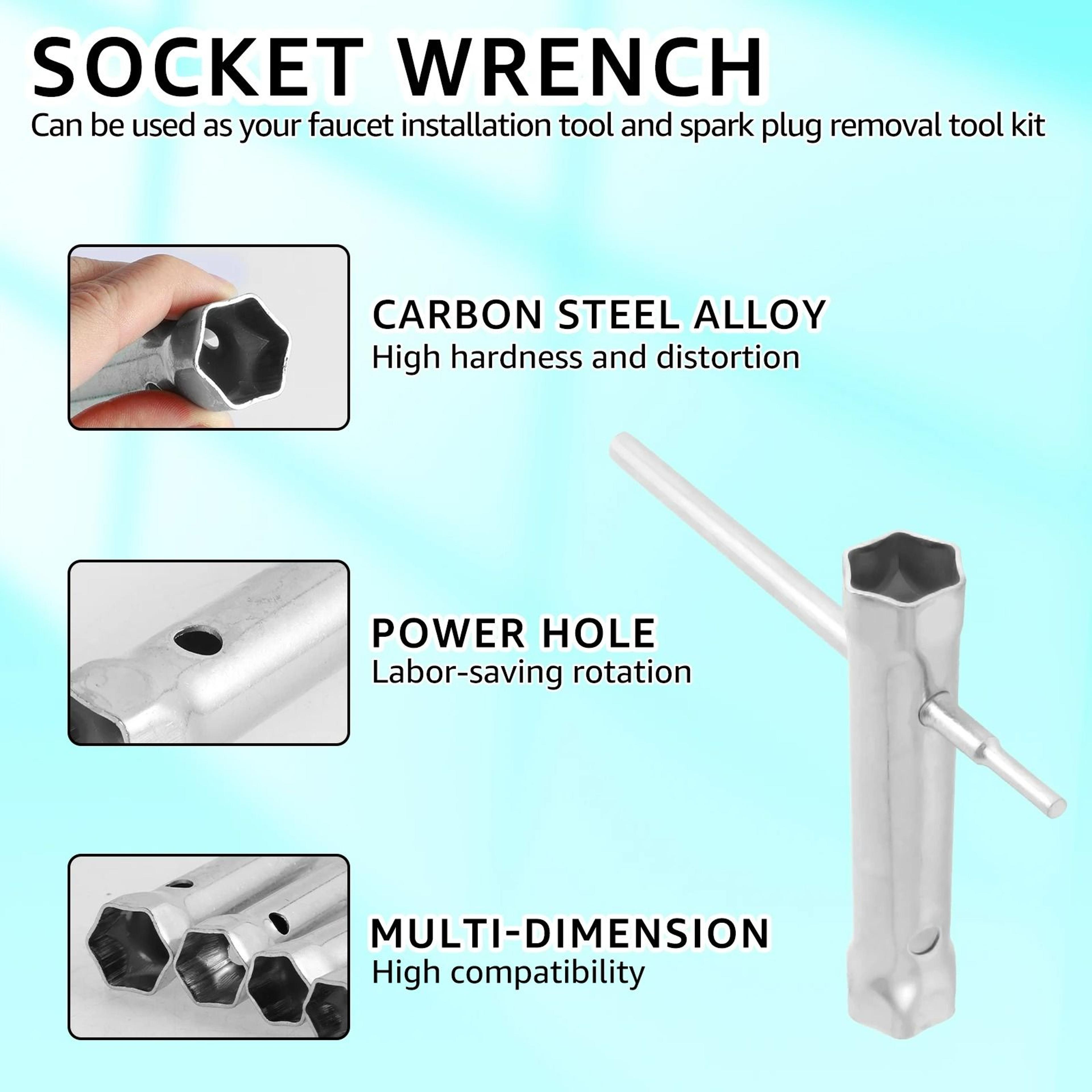 10Piece HeavyDuty Carbon Steel Shower Valve Socket Wrench Set  DoubleEnded Tubular Plumbing Spanner 3
