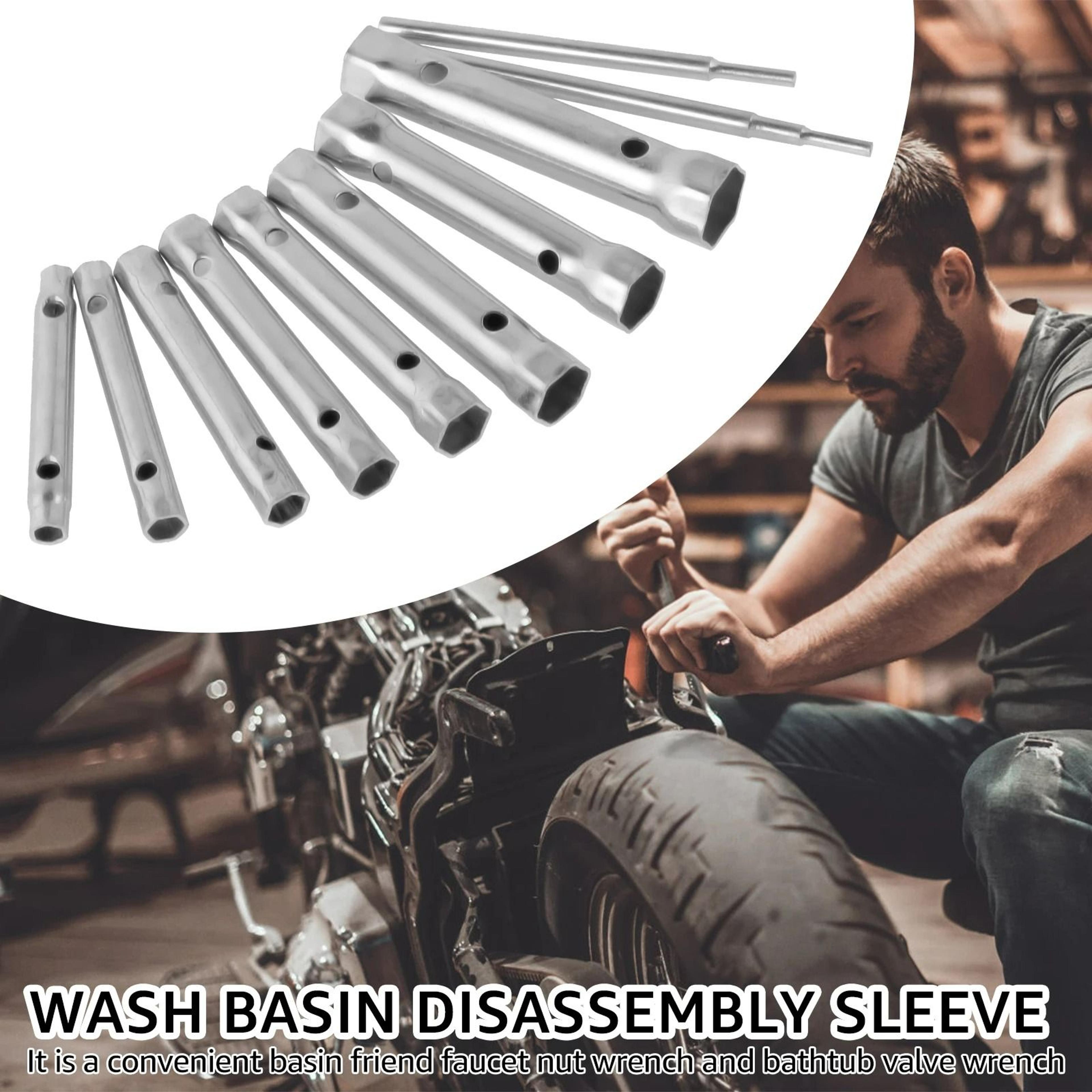 10Piece HeavyDuty Carbon Steel Shower Valve Socket Wrench Set  DoubleEnded Tubular Plumbing Spanner 5