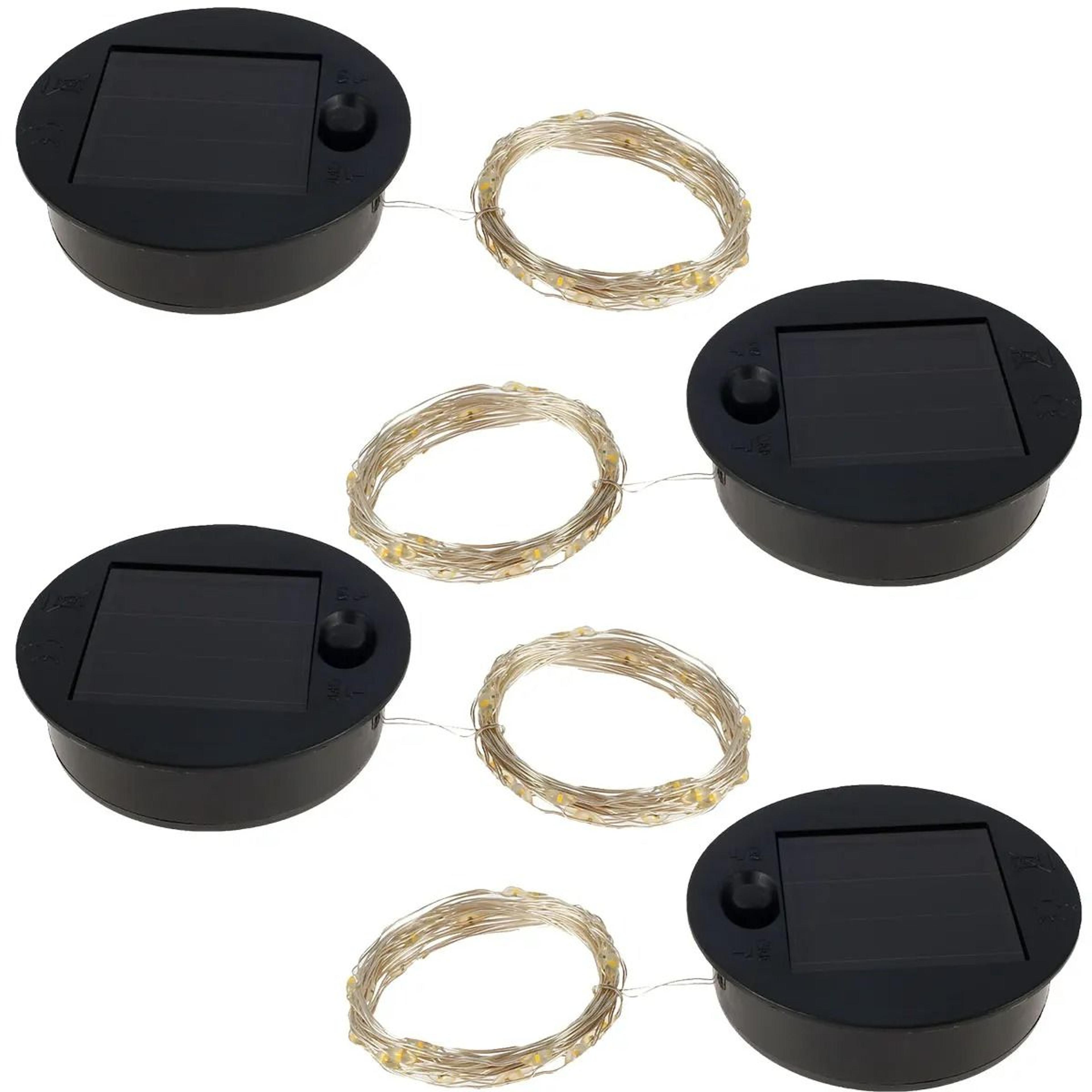 8Piece Solar Lantern Light Replacement Tops With 30 LED String Lights  Circular Panel Lids 1