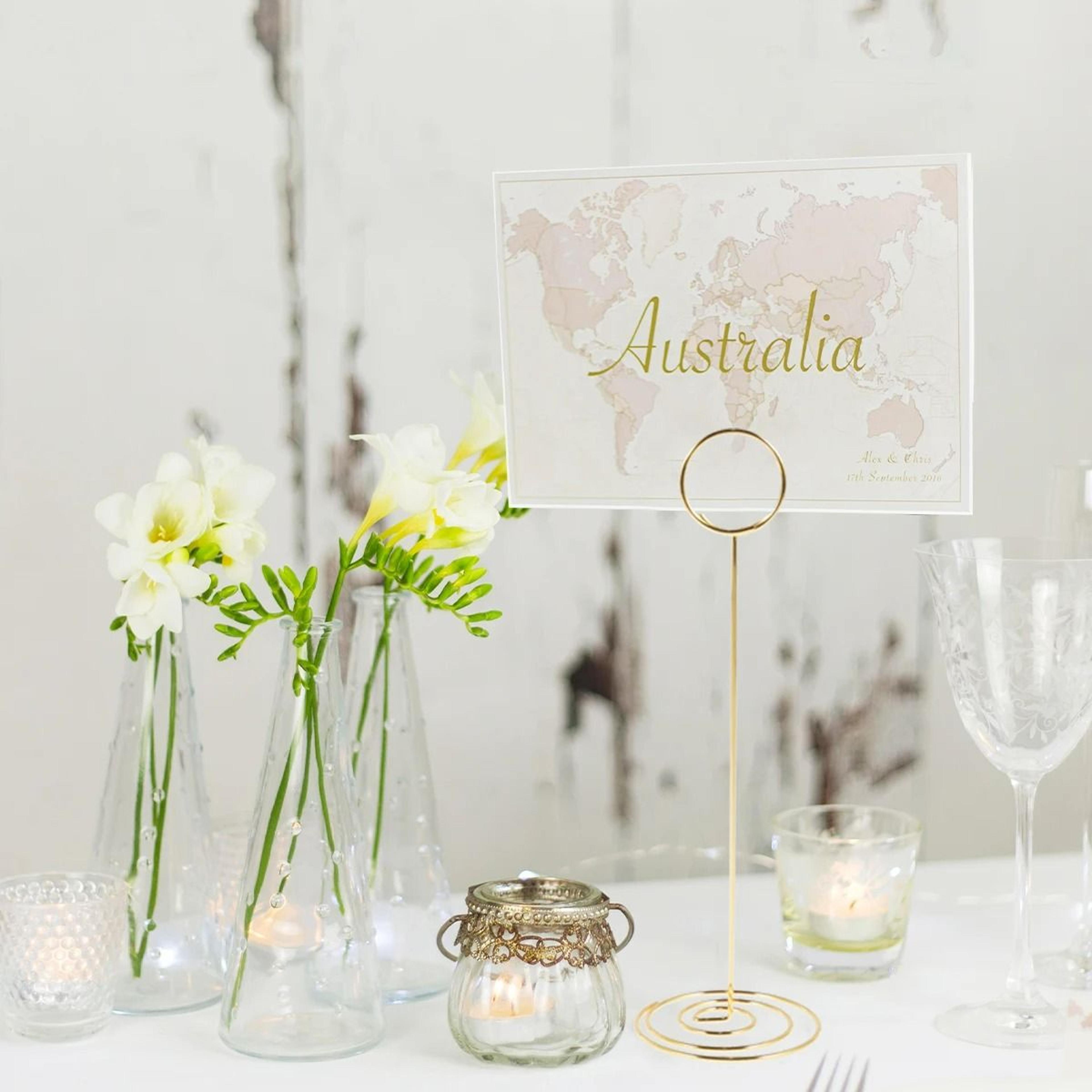 Elegant 12Piece Metal Table Number Holder Set  86 In Place Card Stand 2