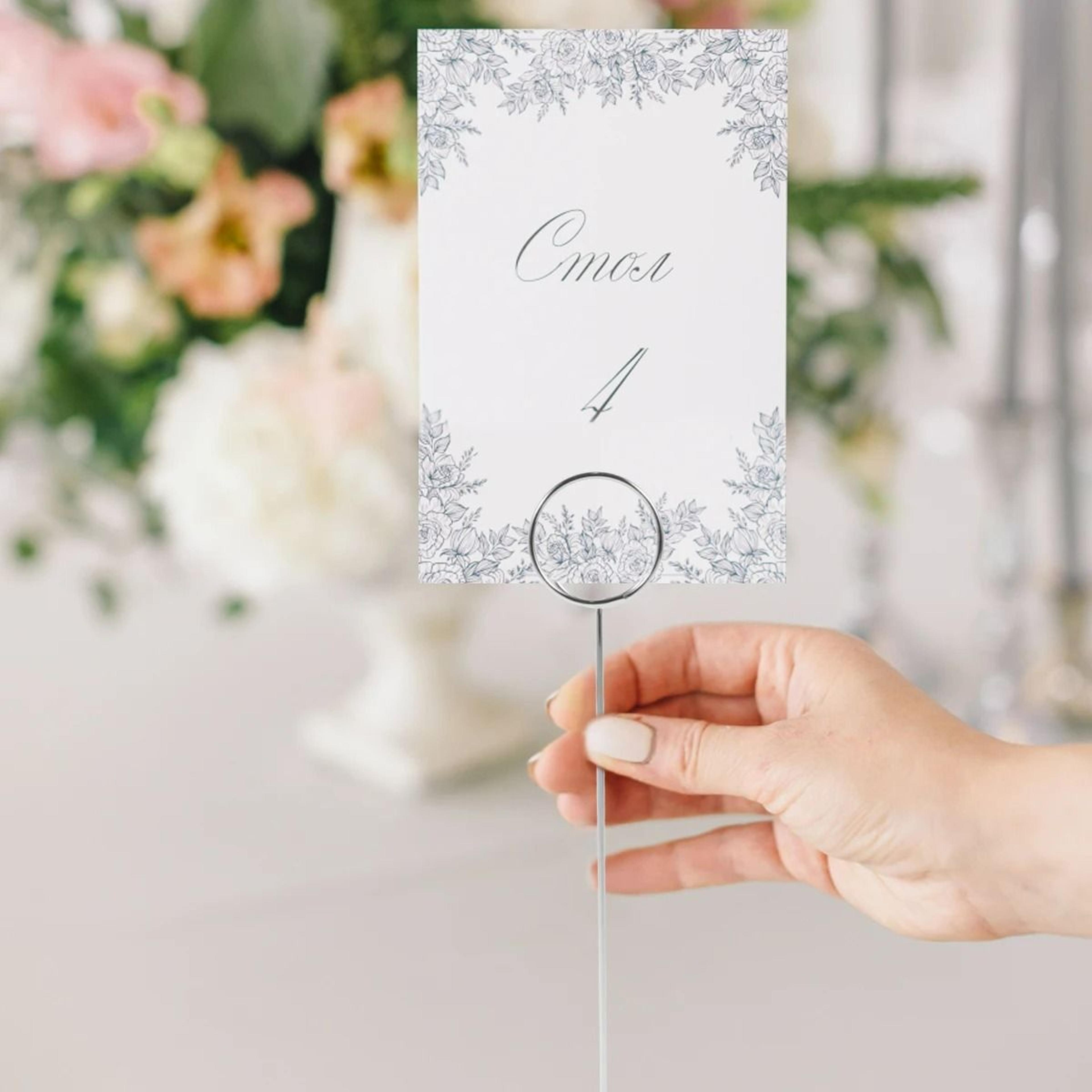 Elegant 12Piece Metal Table Number Holder Set  86 In Place Card Stand 4