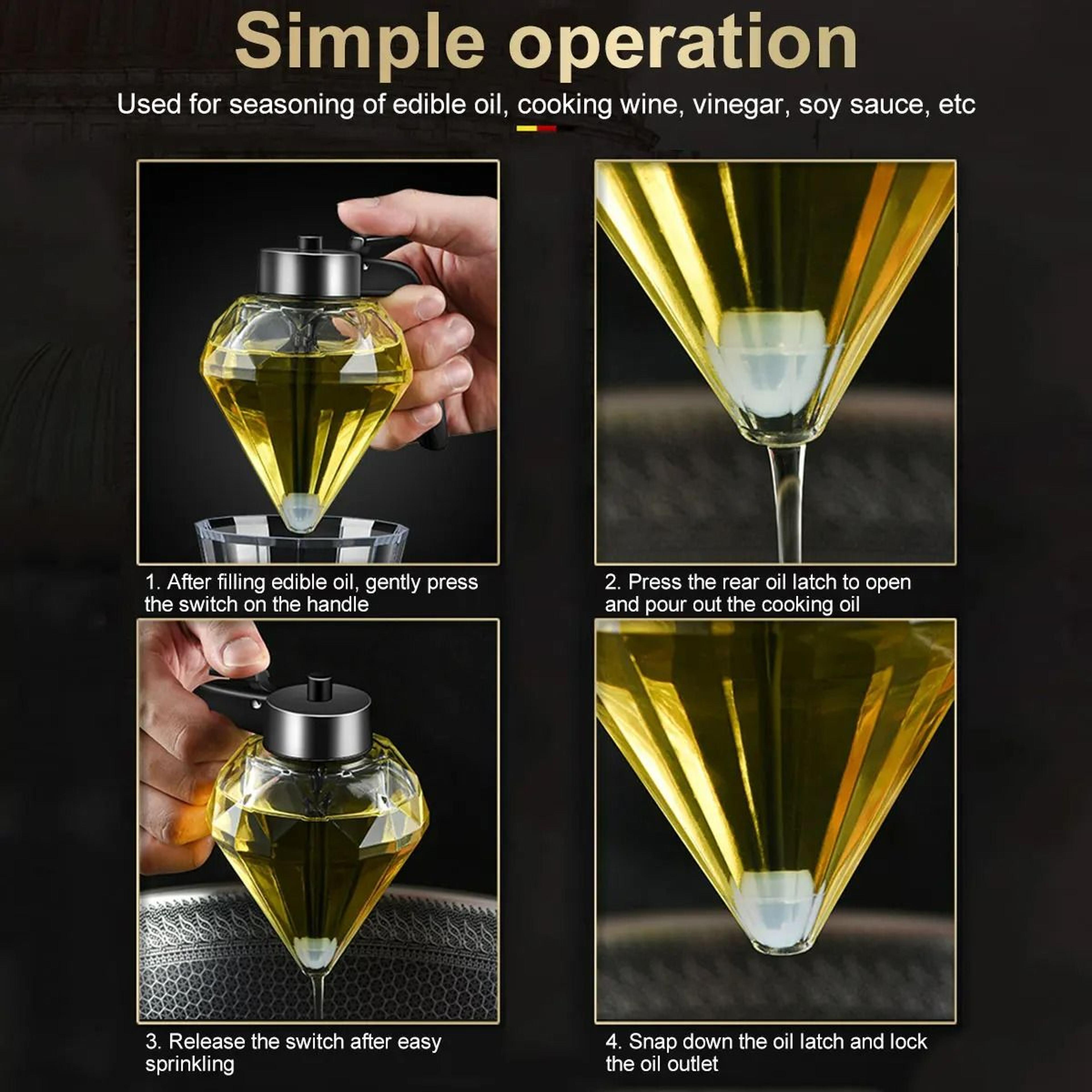 Elegant 200ml Diamond Shaped Glass Honey And Oil Dispenser 4