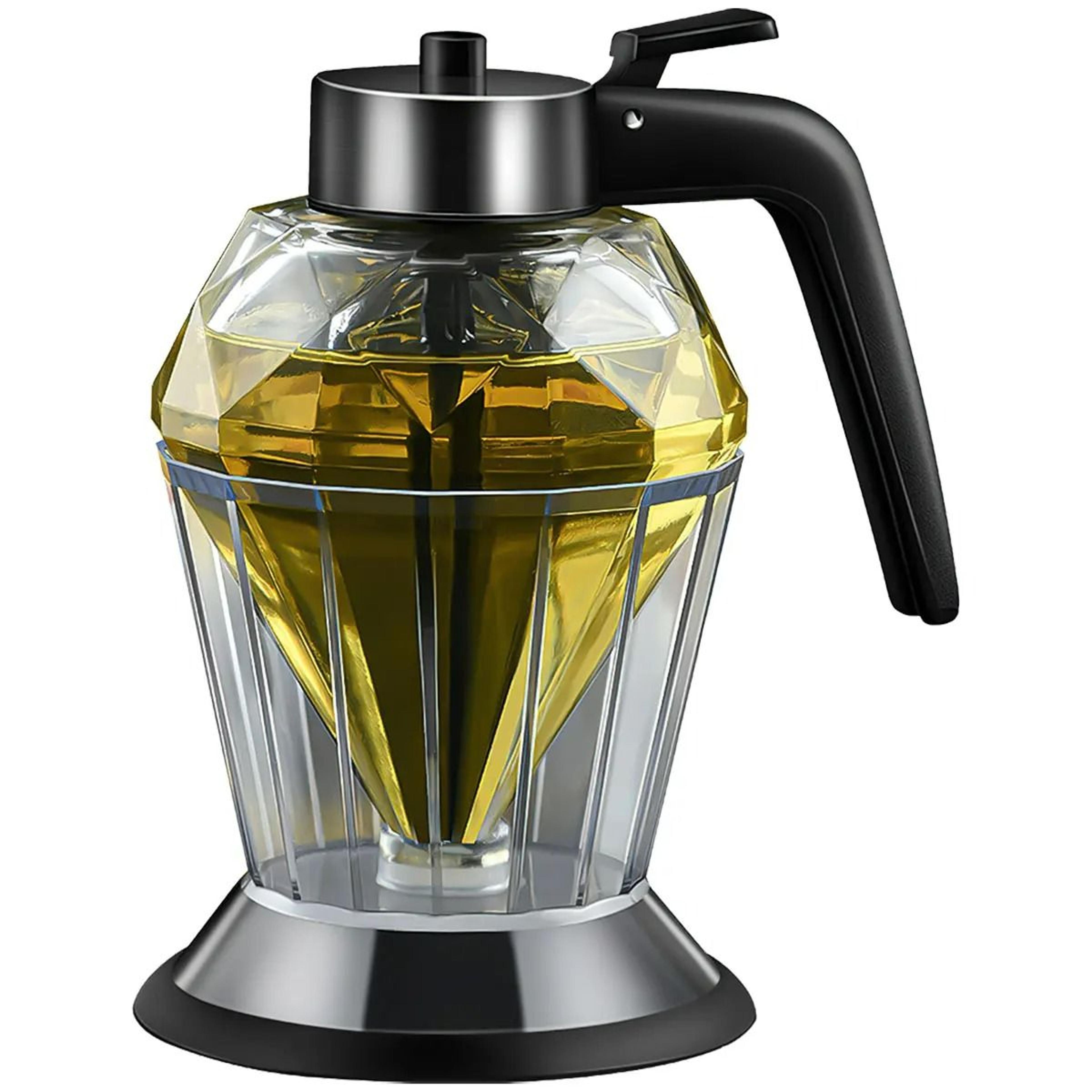 Elegant 200ml Diamond Shaped Glass Honey And Oil Dispenser 6