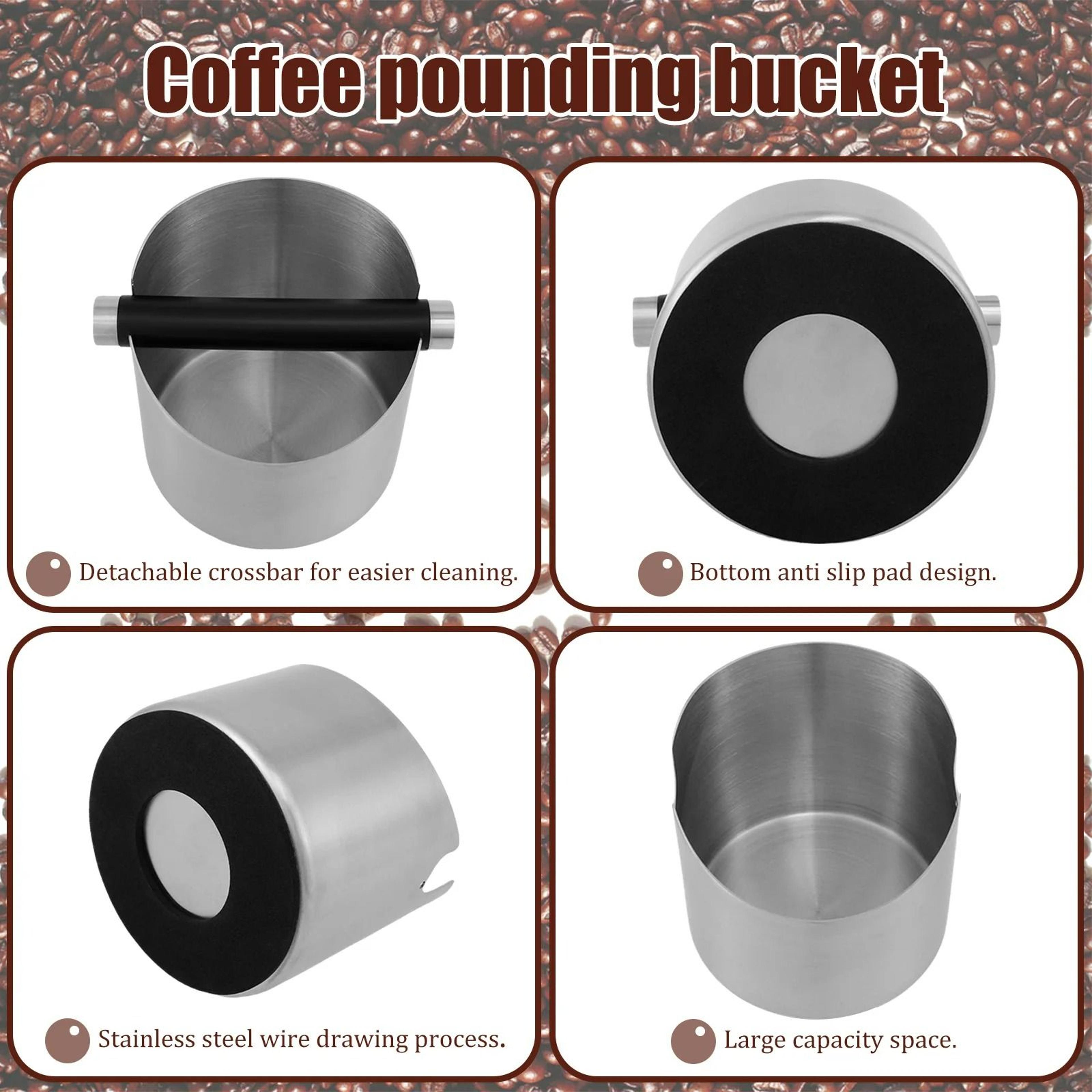 Stainless Steel Espresso Knock Box With NonSlip Base 4