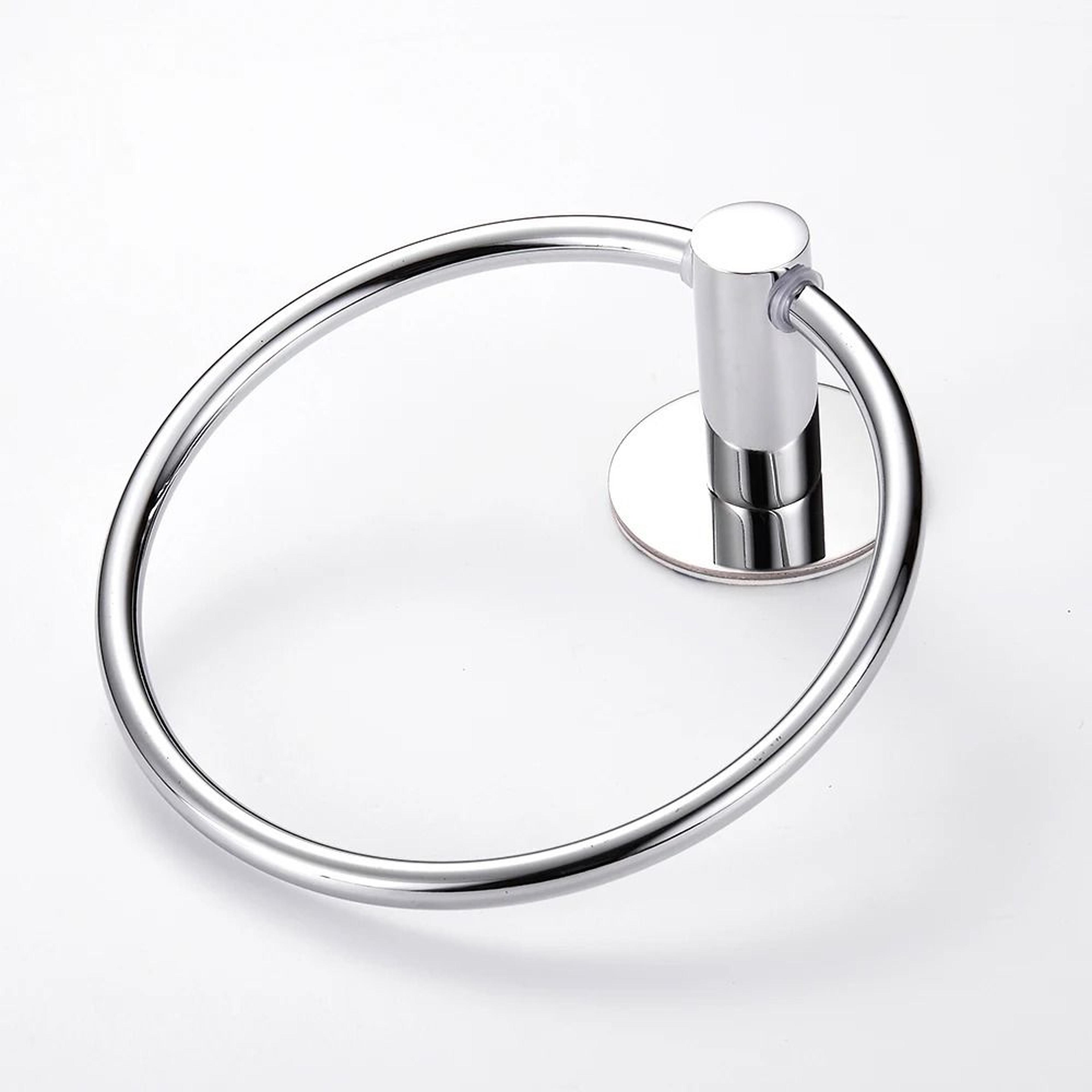 Stainless Steel HeavyDuty Towel Ring  SelfAdhesive Hand Towel Holder 4