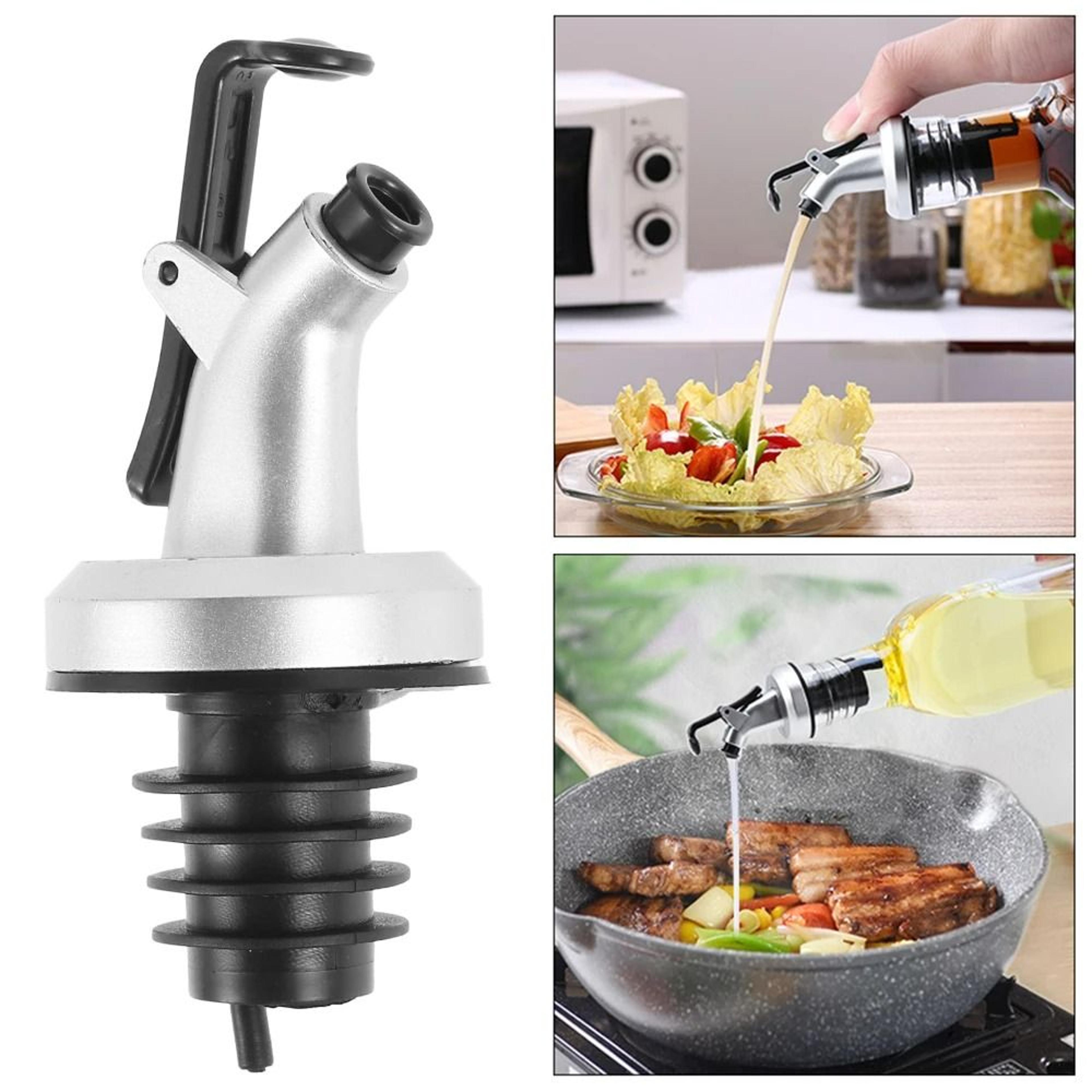 Stainless Steel Oil Spout Set  LeakProof Olive Oil Dispenser Stopper With Dust Covers 3