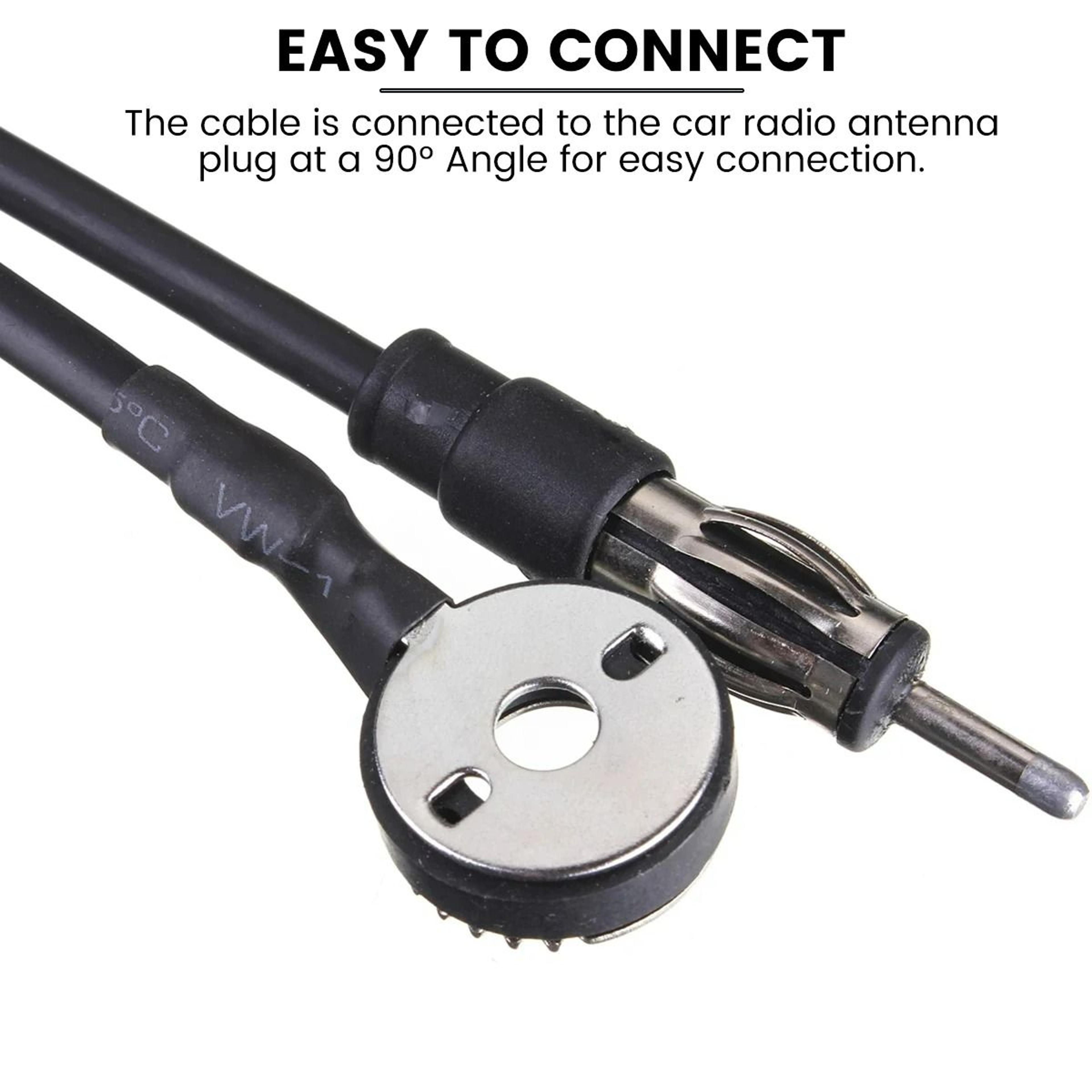 17Inch Car Roof AMFM Radio Antenna  Flexible Rubber Aerial With 180 Swivel Base  51 Cable 2