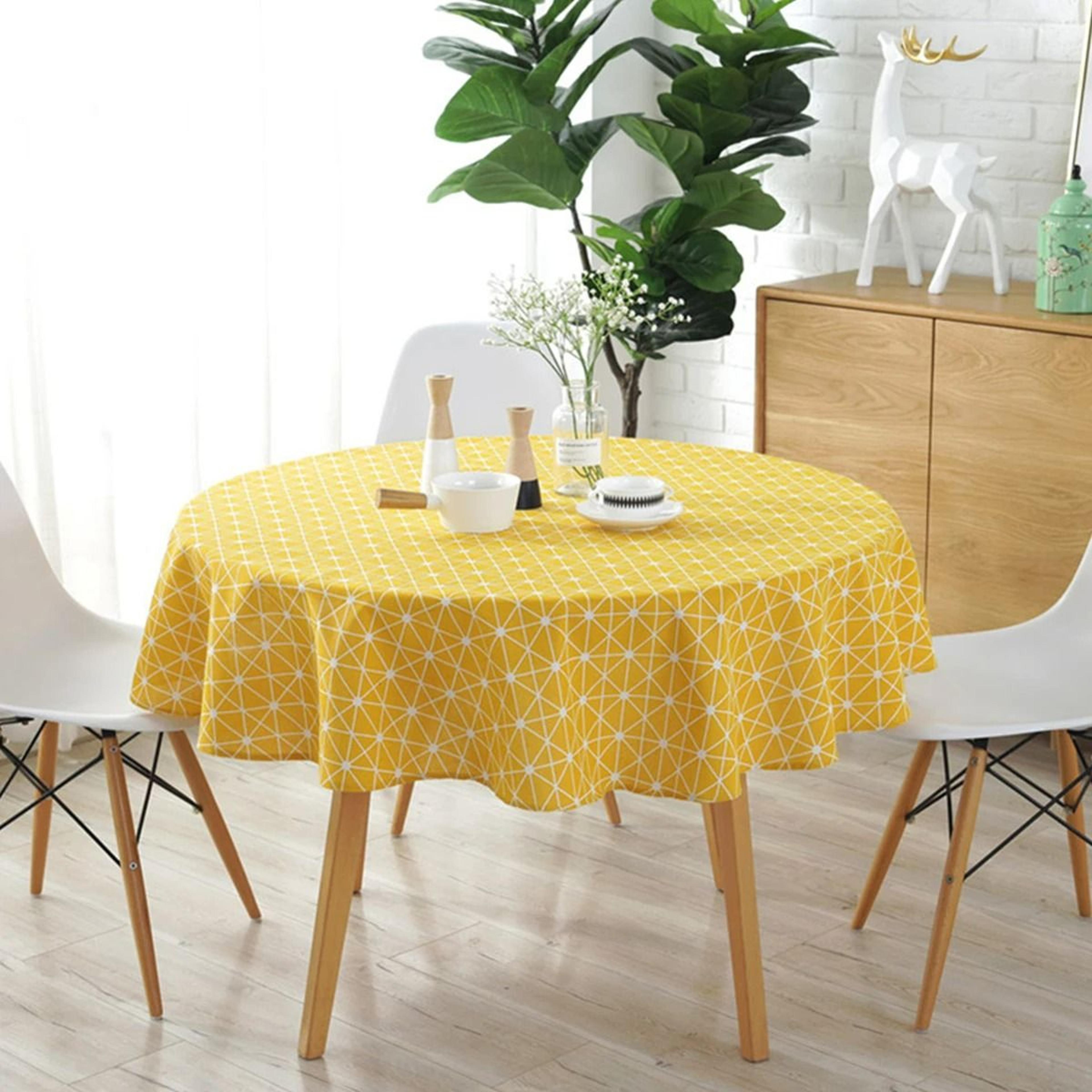 Washable Round Tablecloth  Elegant AllOccasion Decorative Table Cover 9