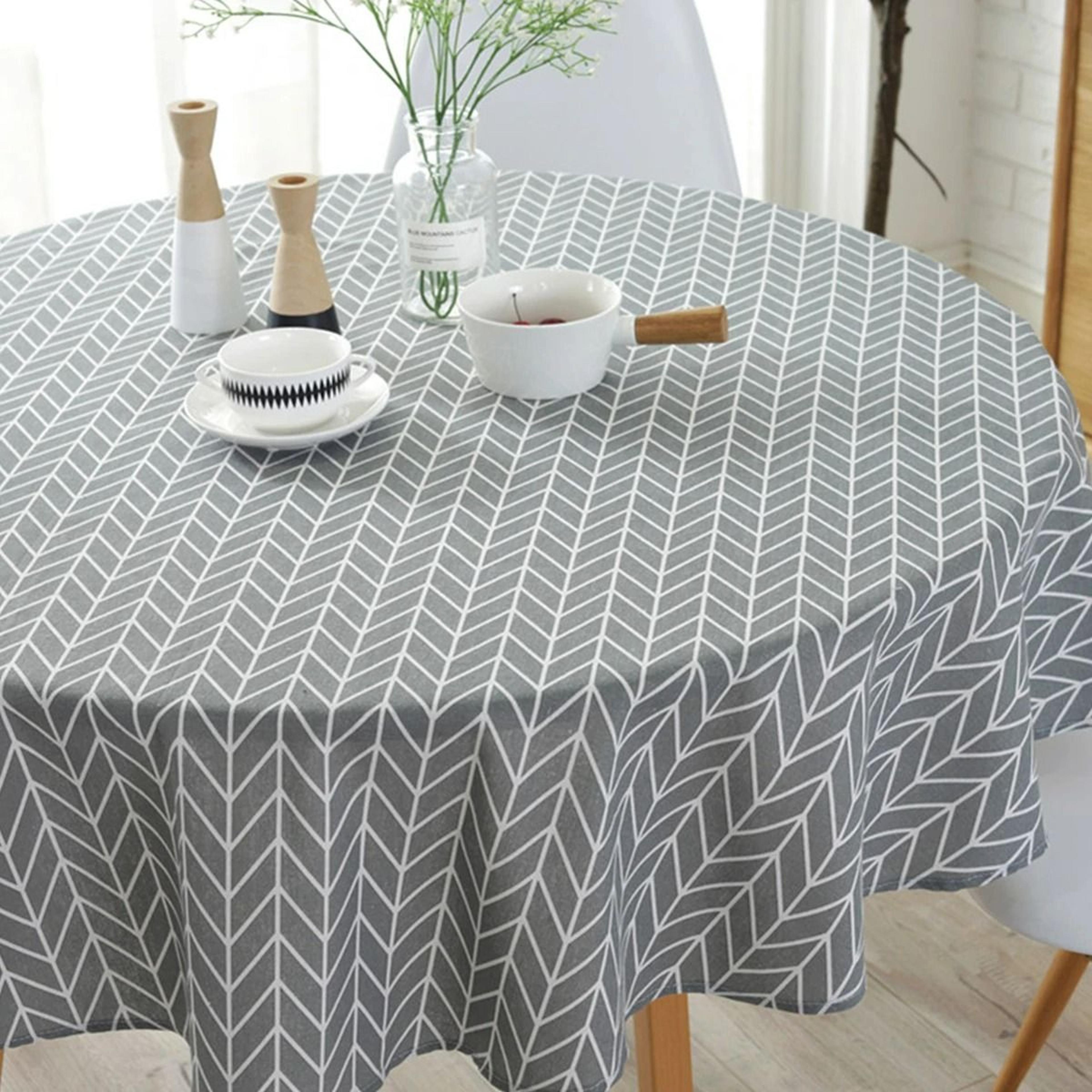 Washable Round Tablecloth  Elegant AllOccasion Decorative Table Cover 1