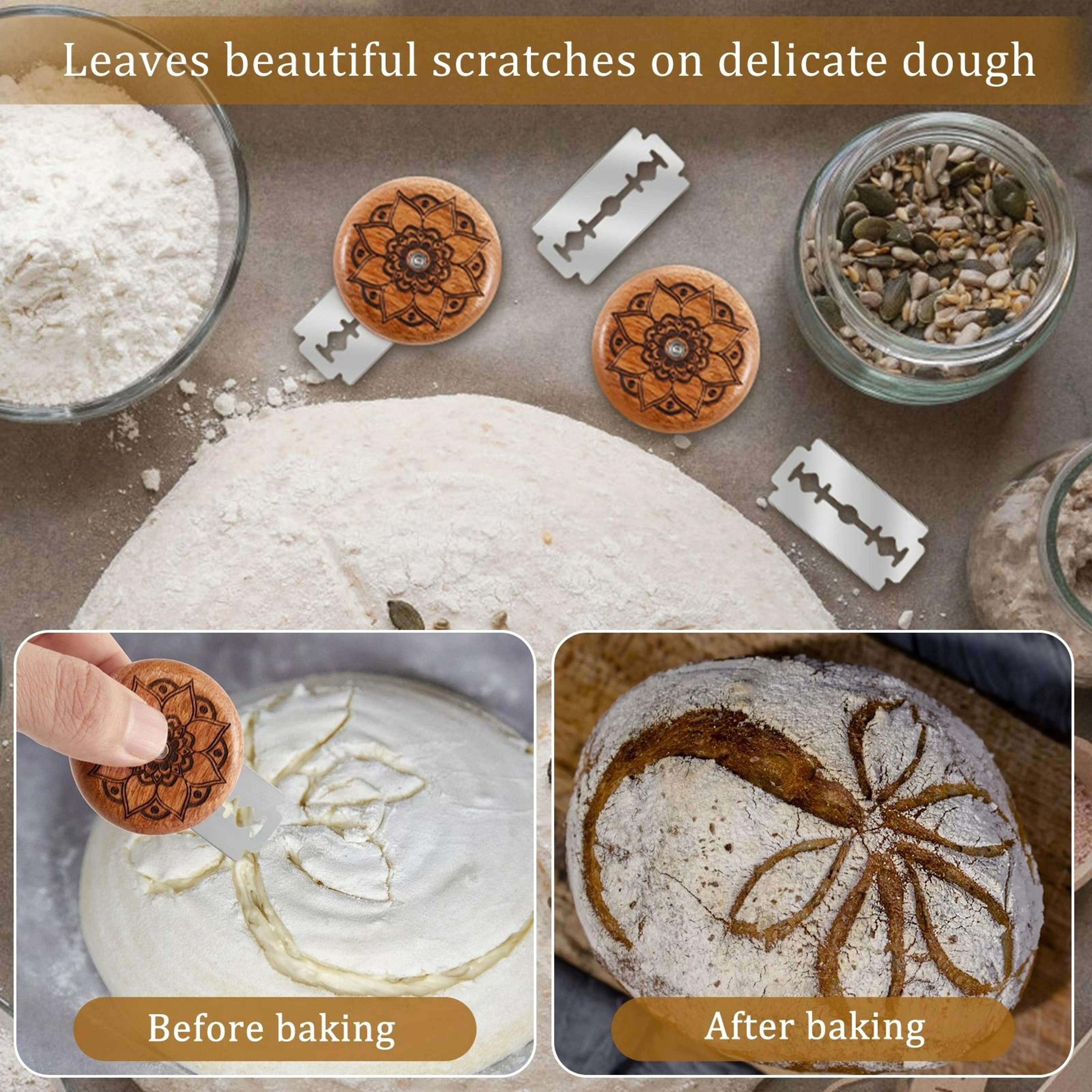 Round Wooden Bread Lame Set  Professional Dough Scoring  Slashing Tool 3