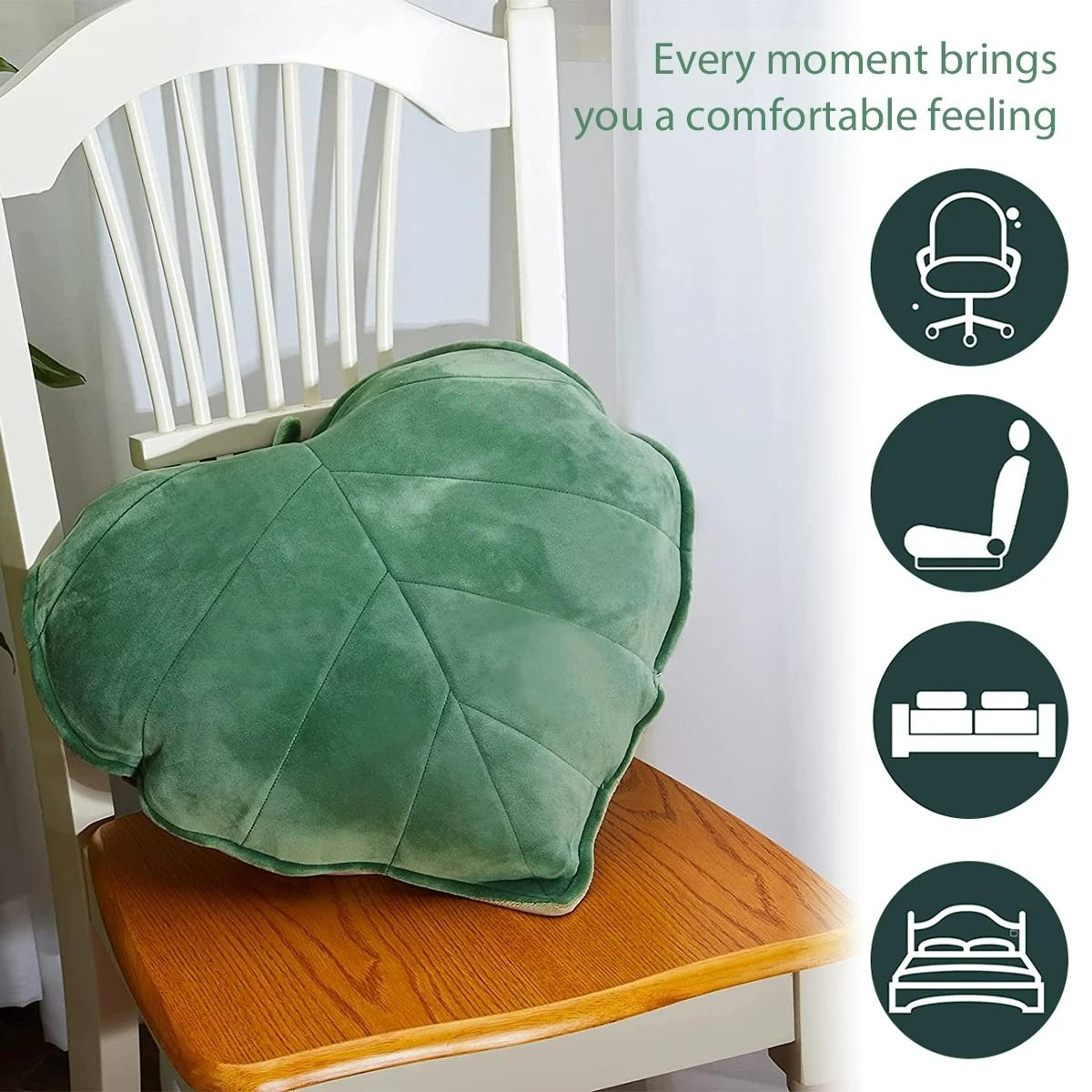 3D Leaf Throw Pillow  Decorative Soft Plush Plant Shaped Cushion And Backrest 3