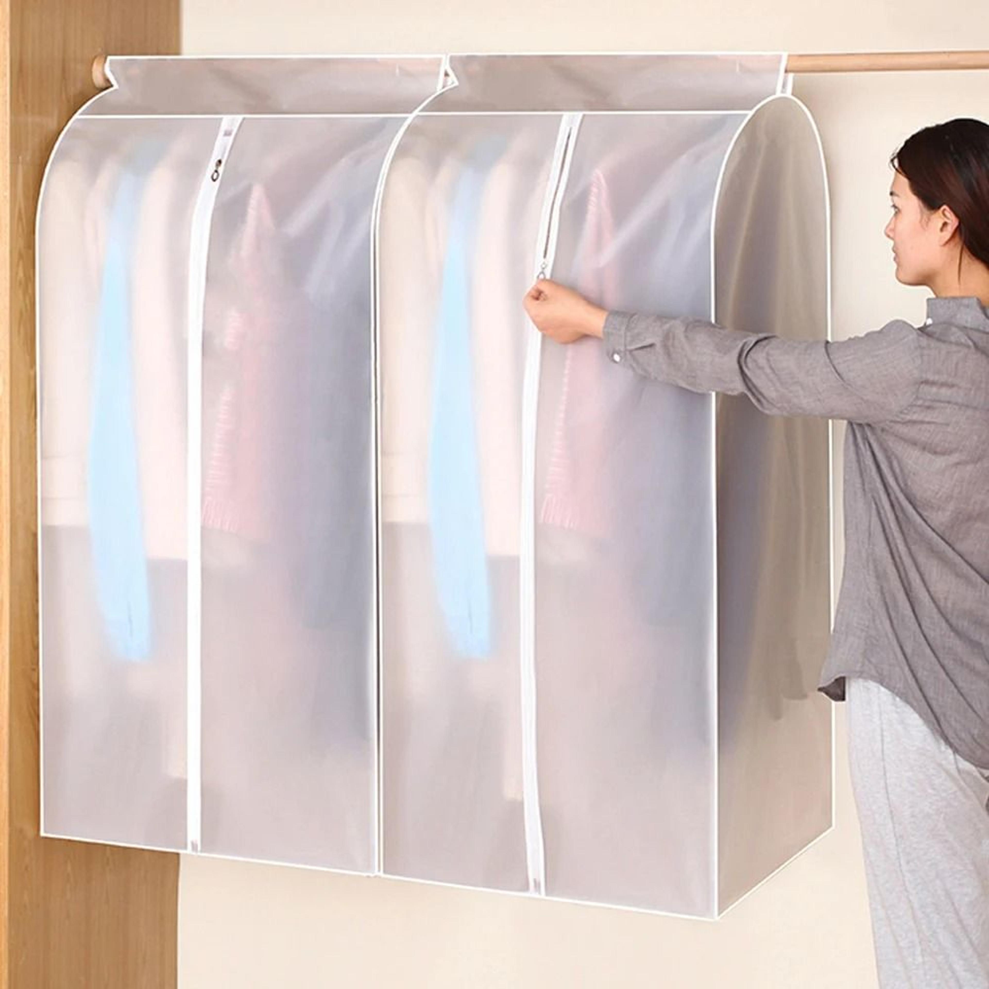 hanging clothes dust cover – wardrobe storage organizer for dress, garment, suit, and coat protection