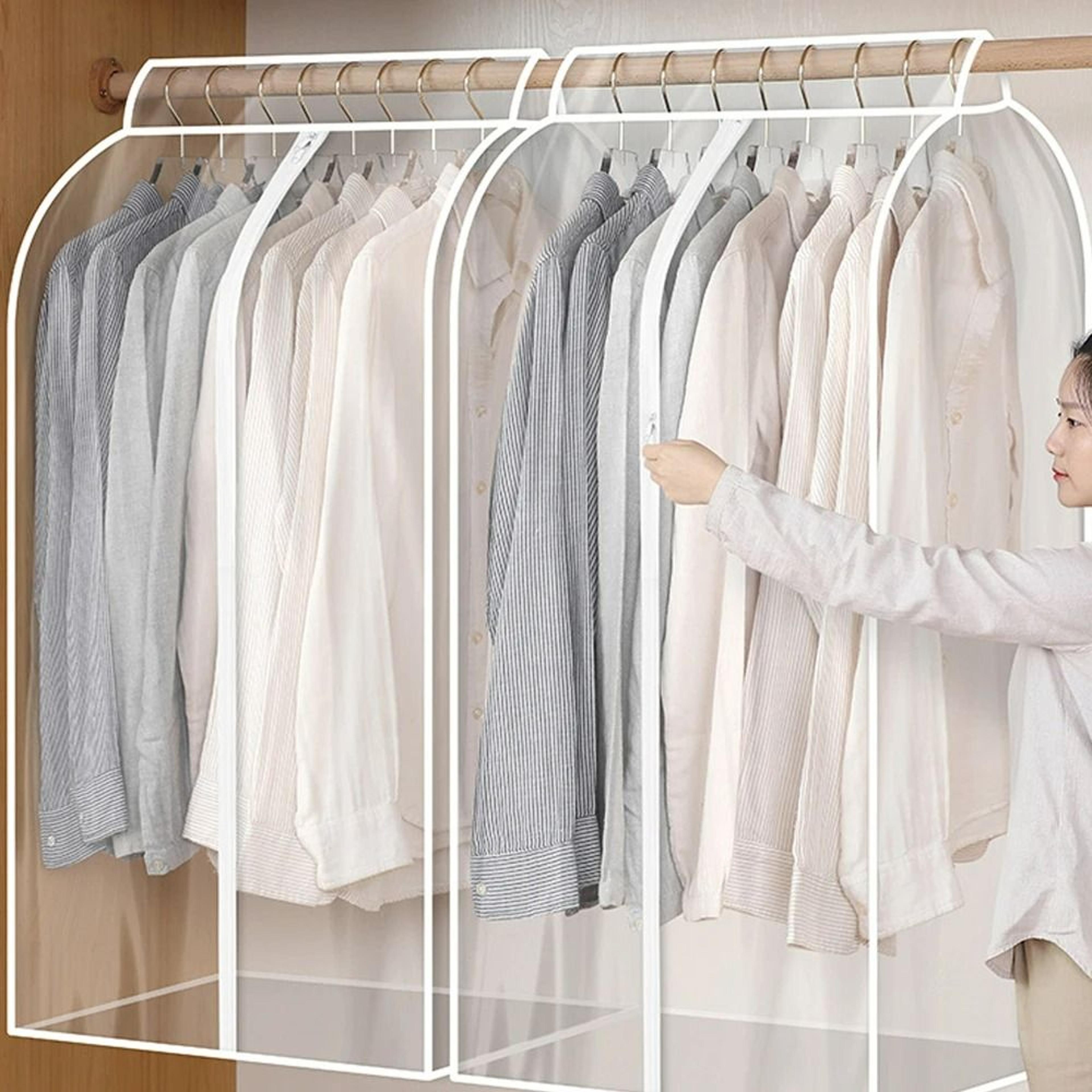 Hanging Clothes Dust Cover  Wardrobe Storage Organizer For Dress Garment Suit And Coat Protection 7