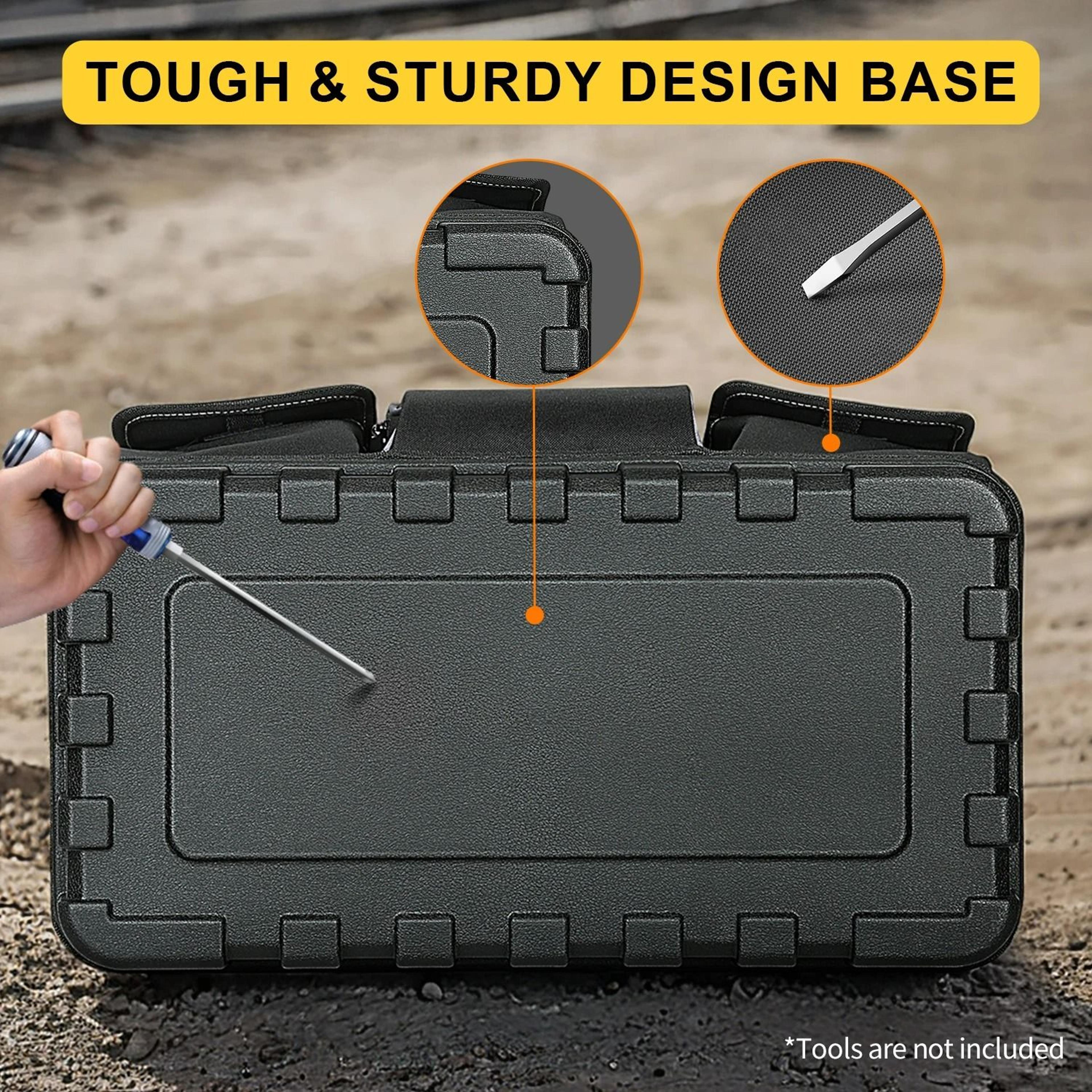 HeavyDuty Tool Bag  16Pocket Electrician Storage Tote With Waterproof Hard Bottom 3