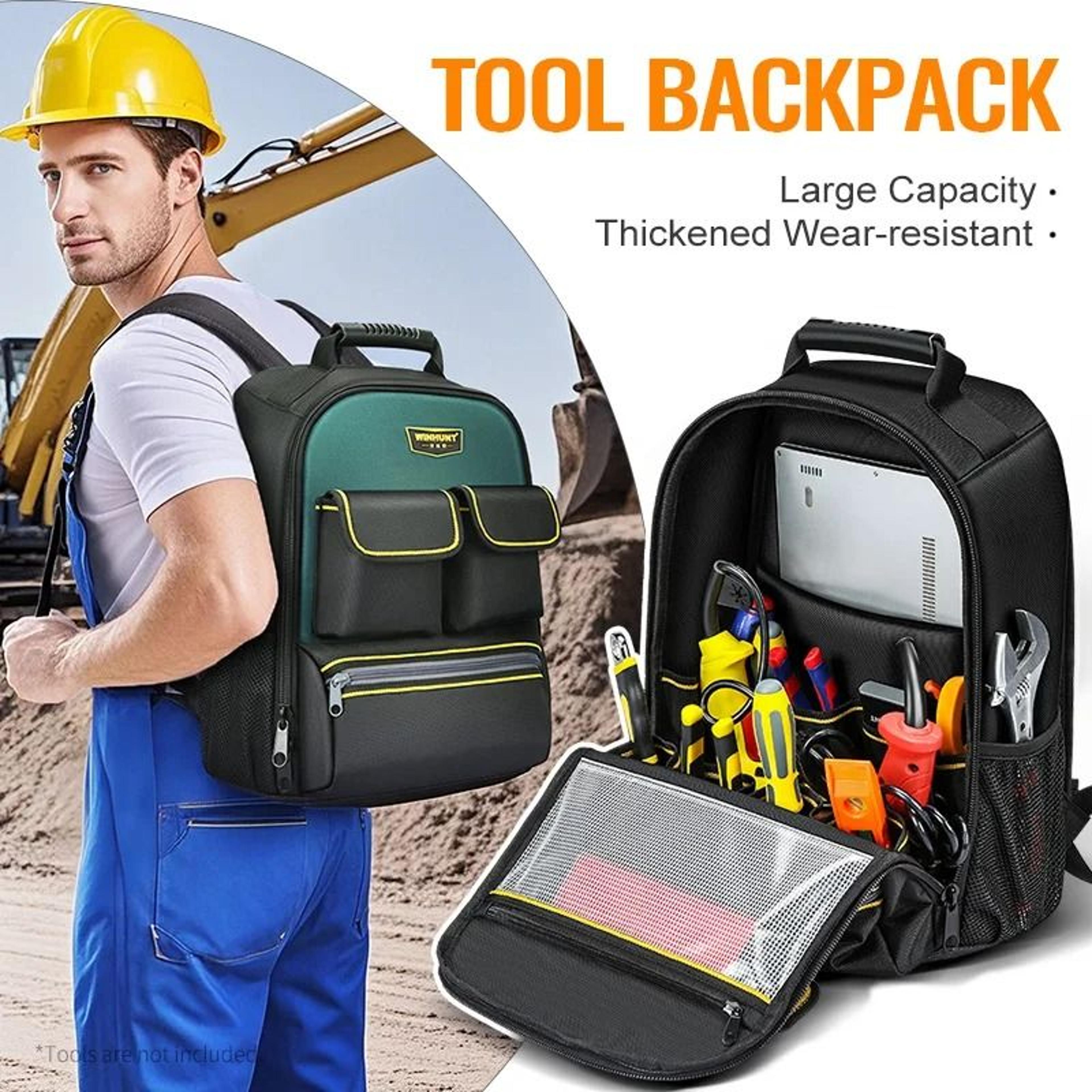 HeavyDuty Tool Backpack  MultiTool Storage Rig With LoadBalancing Padded Shoulder Back And Waist St 5