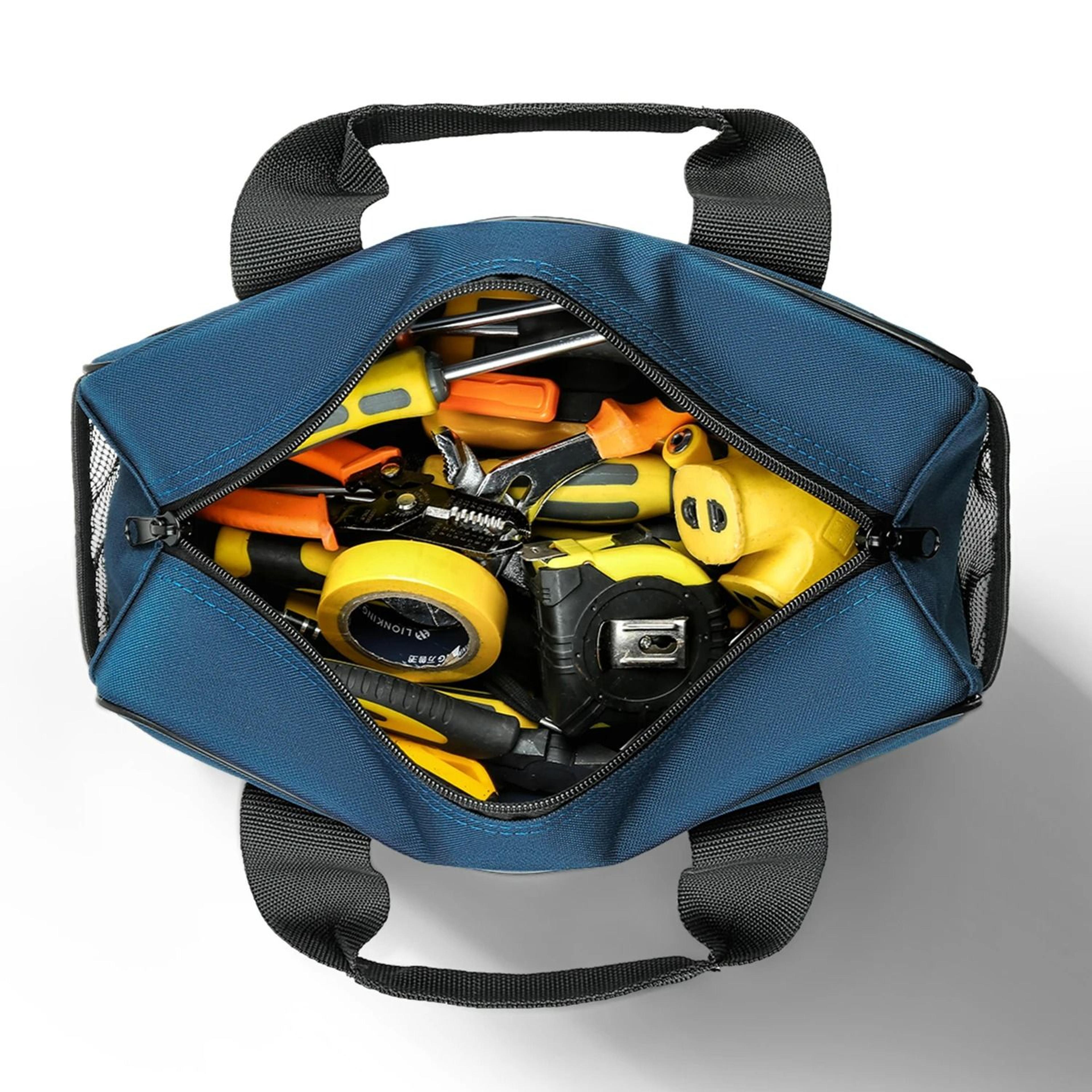HeavyDuty 14Inch Tool Bag  Compact WideMouth Storage Organizer With Multiple Pockets 4