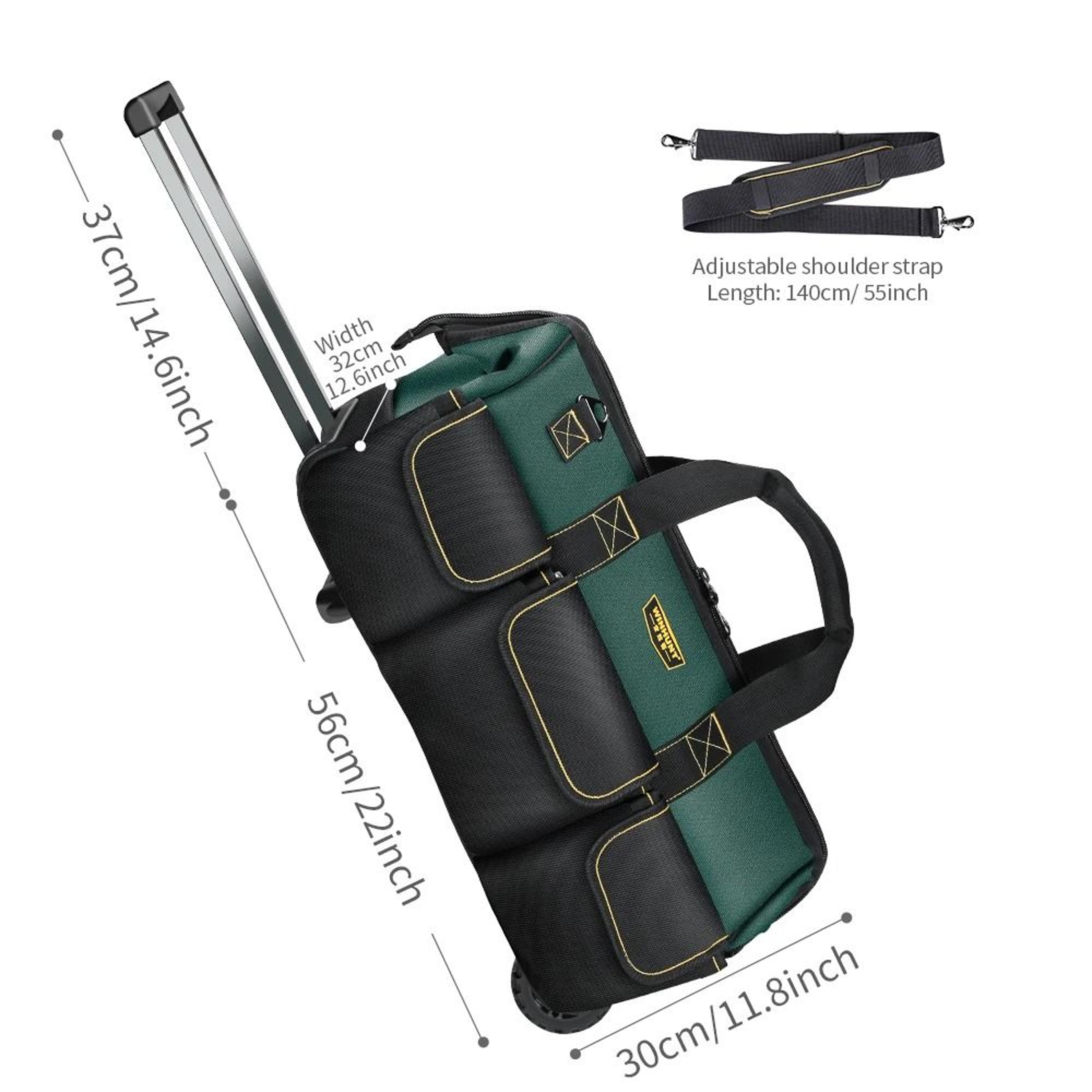 Rolling Tool Bag  HeavyDuty Large Capacity PullRod Storage Case With Durable Wheels 7