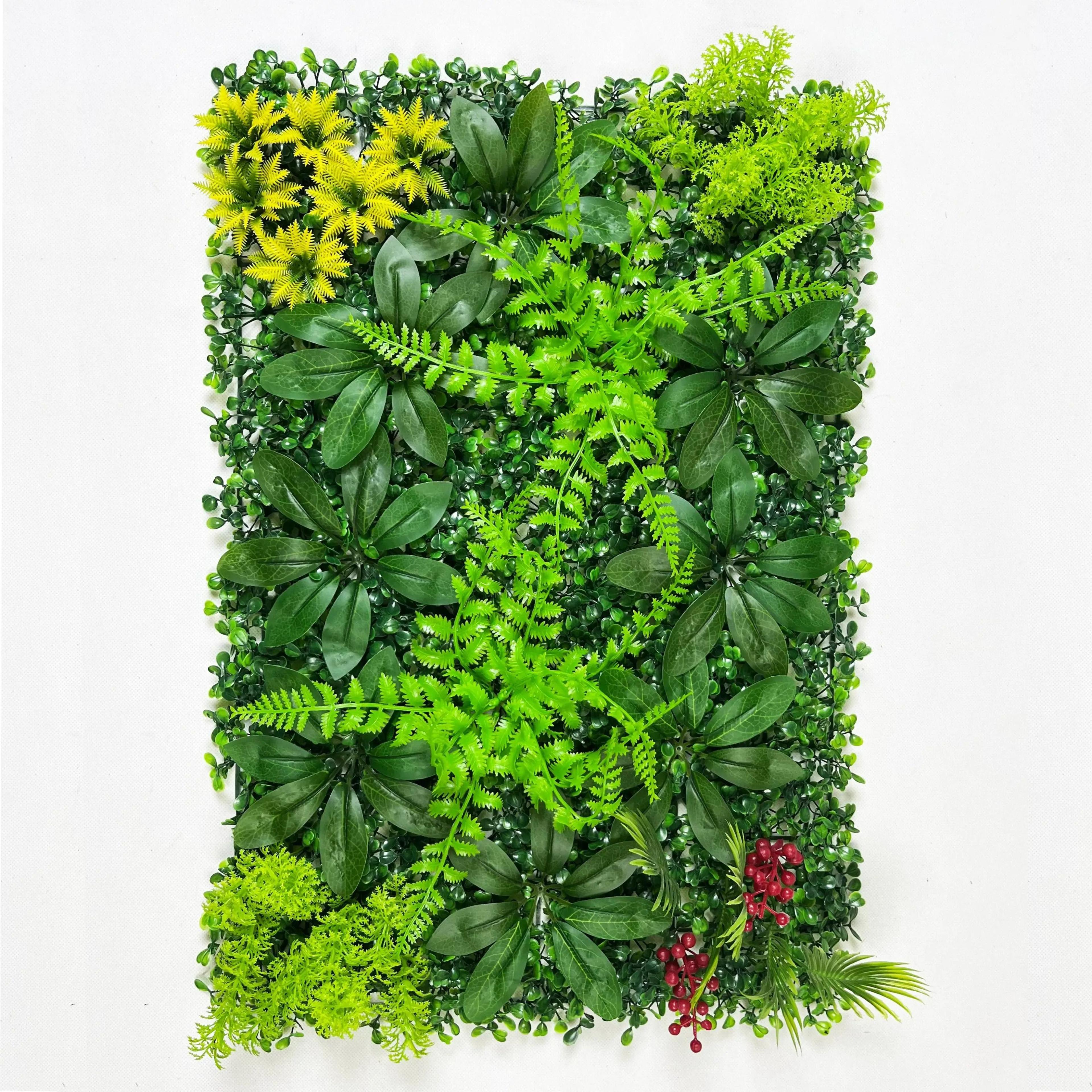 artificial boxwood and floral panel – mixed greenery privacy fence screen and fake flower accent wall