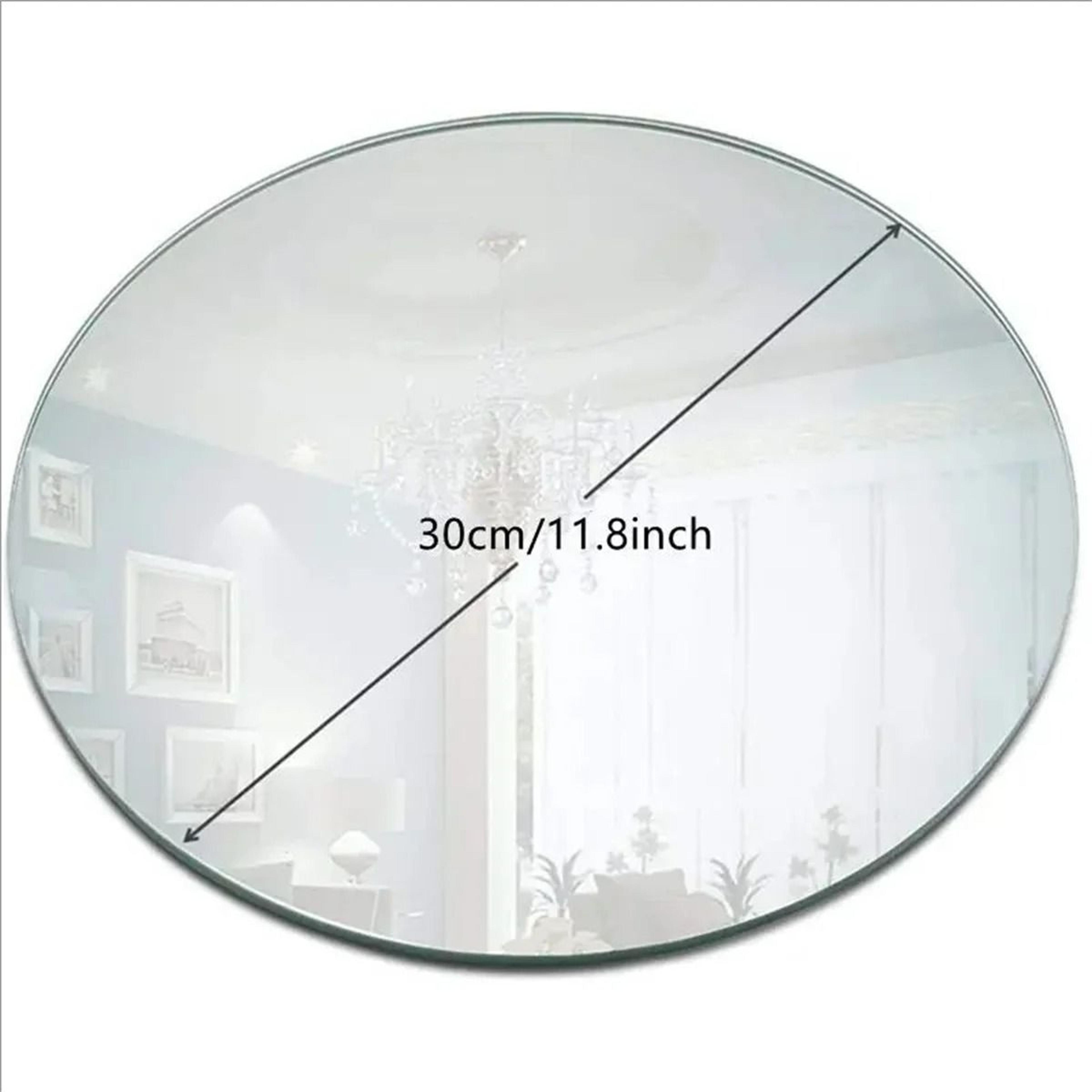 Acrylic Round Mirror Plate Set  10Piece Reflective Centerpiece Trays For Wedding Tables And Birthda 6